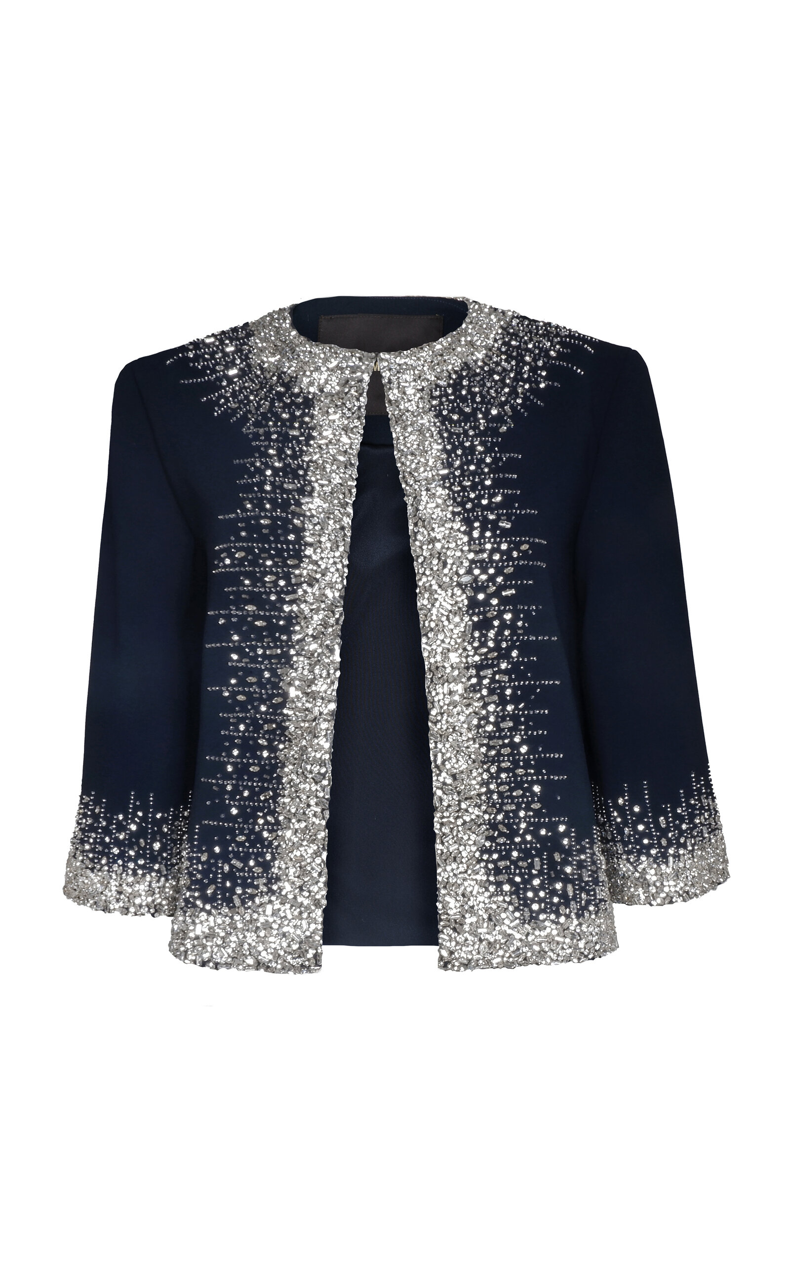 Naeem Khan Crystal Embellished Short Jacket - Navy