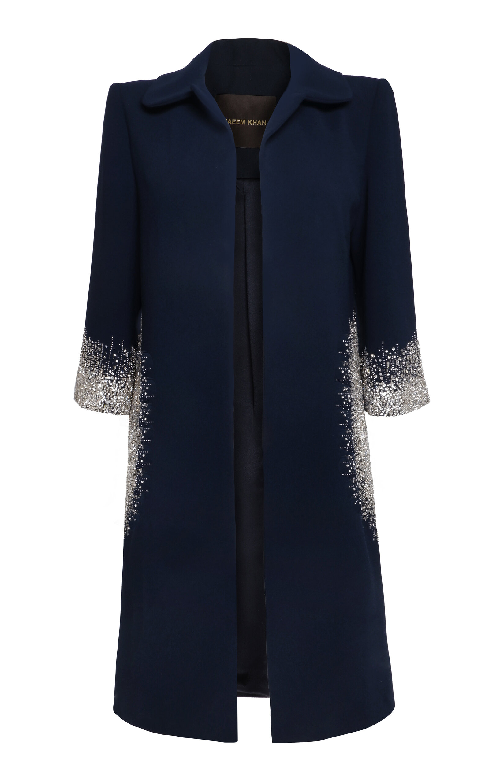 Naeem Khan Crystal Embellished Coat - Navy