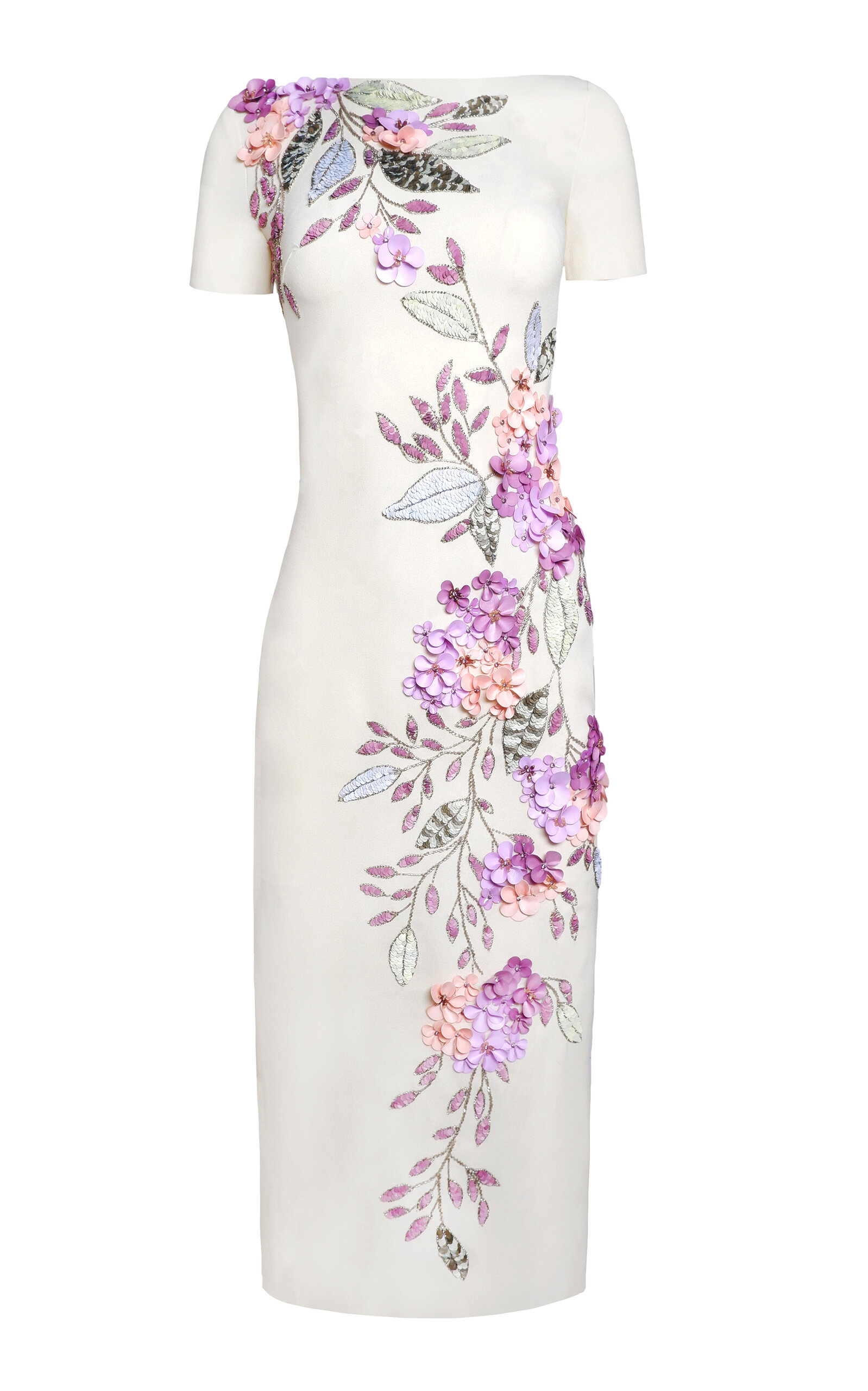 Naeem Khan Floral Embroidered Midi Dress - Floral