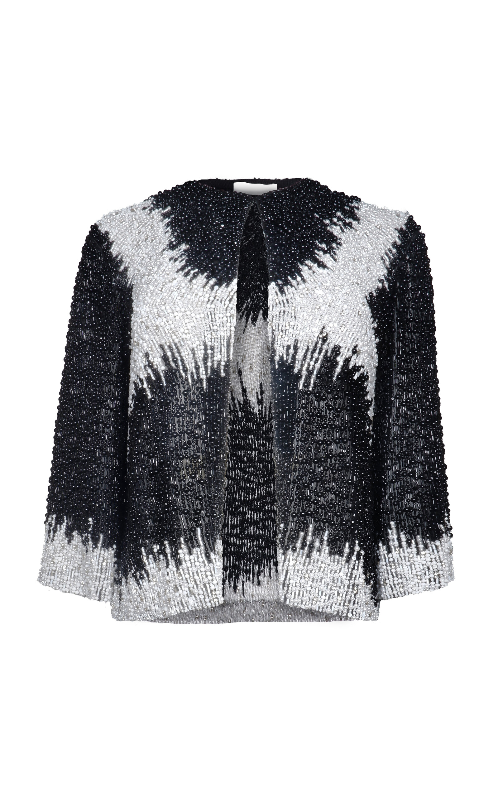 Naeem Khan Beaded Cropped Jacket - Black/white