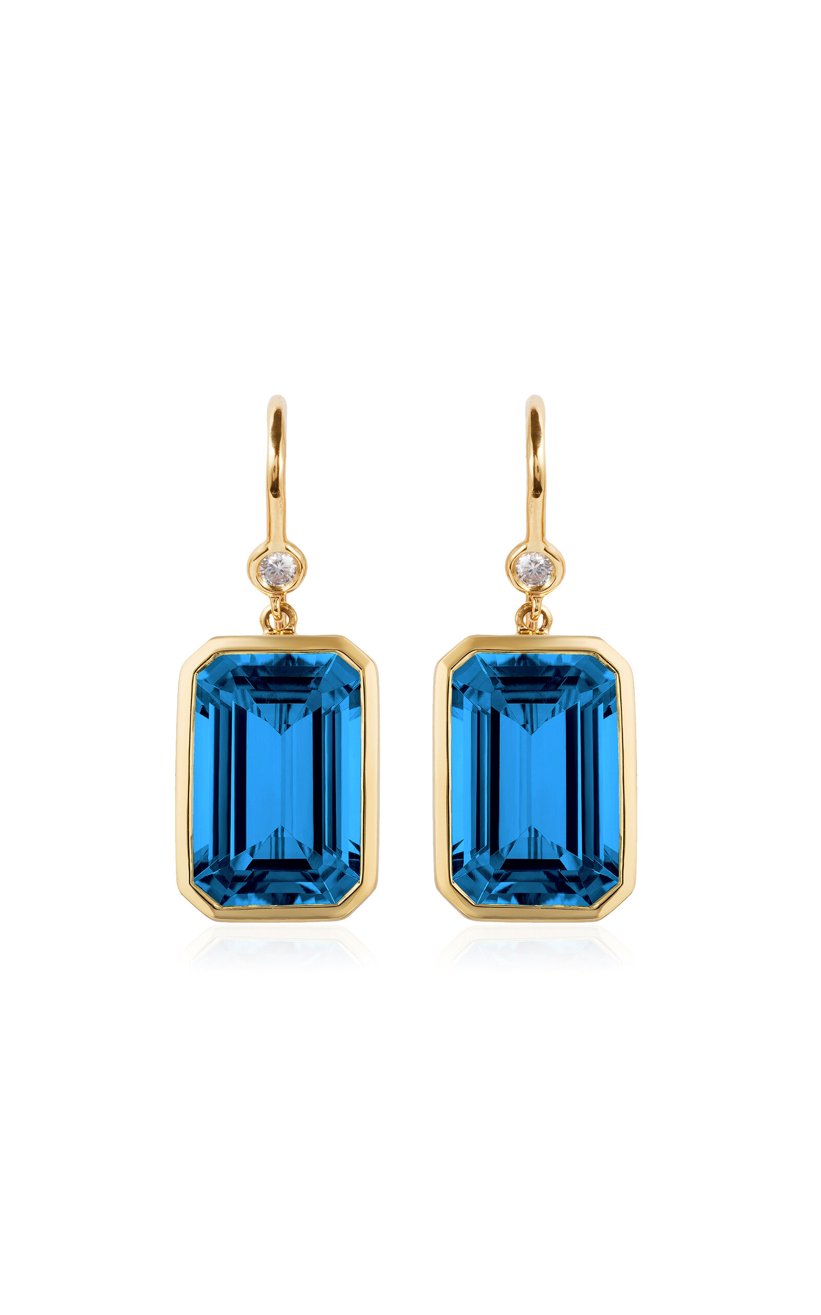 Goshwara Gossip'18K Yellow Gold Topaz Diamond Earrings - Royal Blue - OS - Moda Operandi