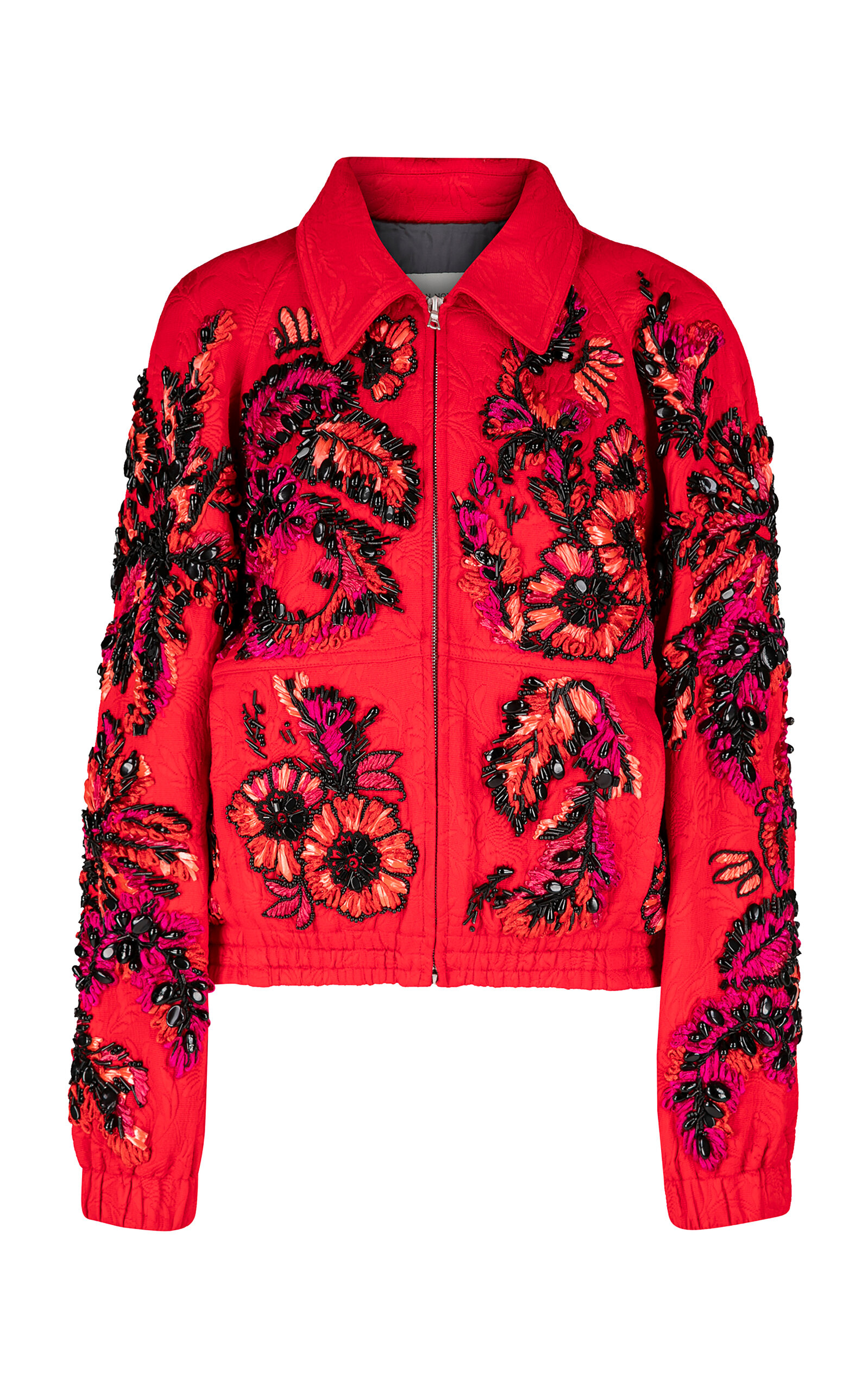 Dries Van Noten Vinnia Embellished Jacquard Jacket - Red