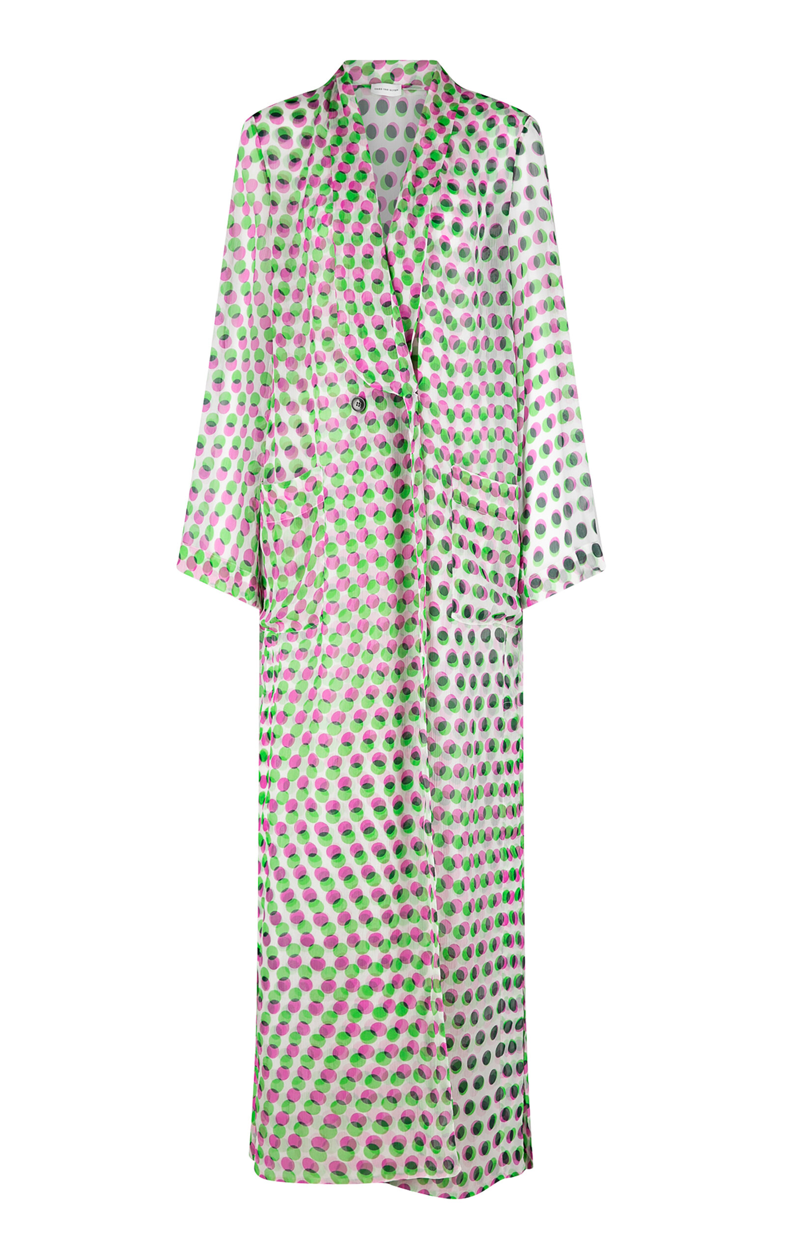 Dries Van Noten - Covy Bis Polka-Dot Silk-Creppone Long Shirt - Multi - FR 38 - Moda Operandi