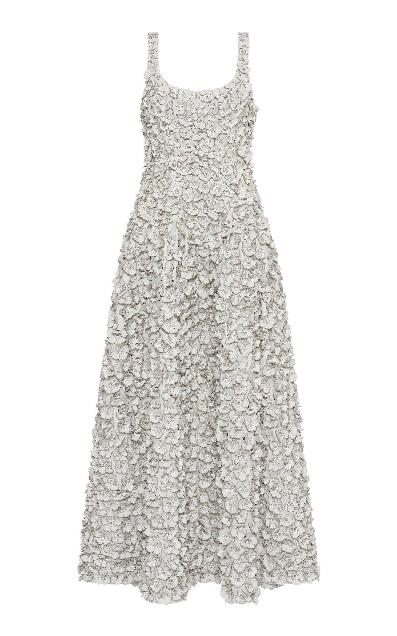 Gabriela Hearst Ceolan Textured Leather Maxi Dress In White
