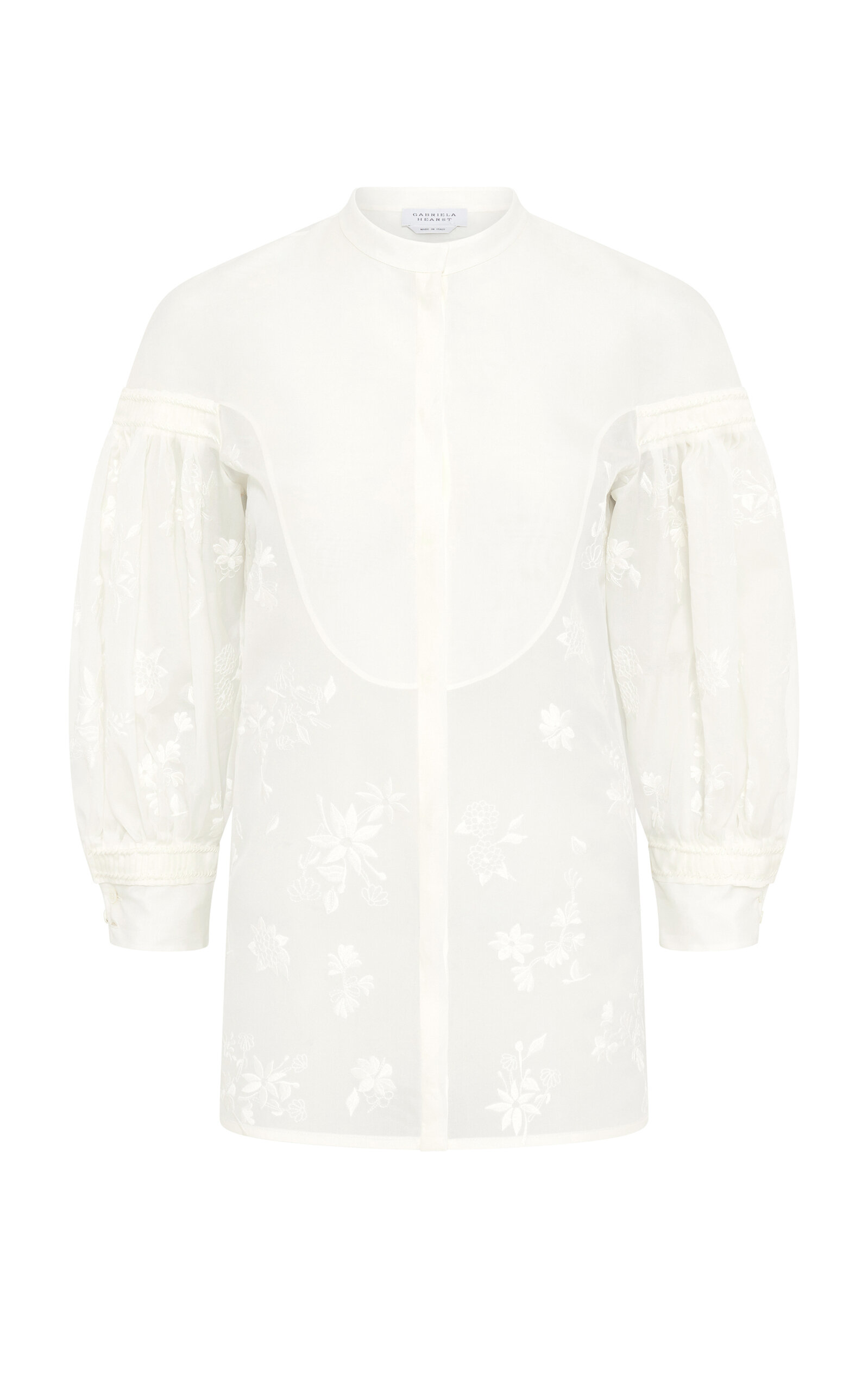 Gabriela Hearst Sofia Puff-sleeve Silk Shirt In White