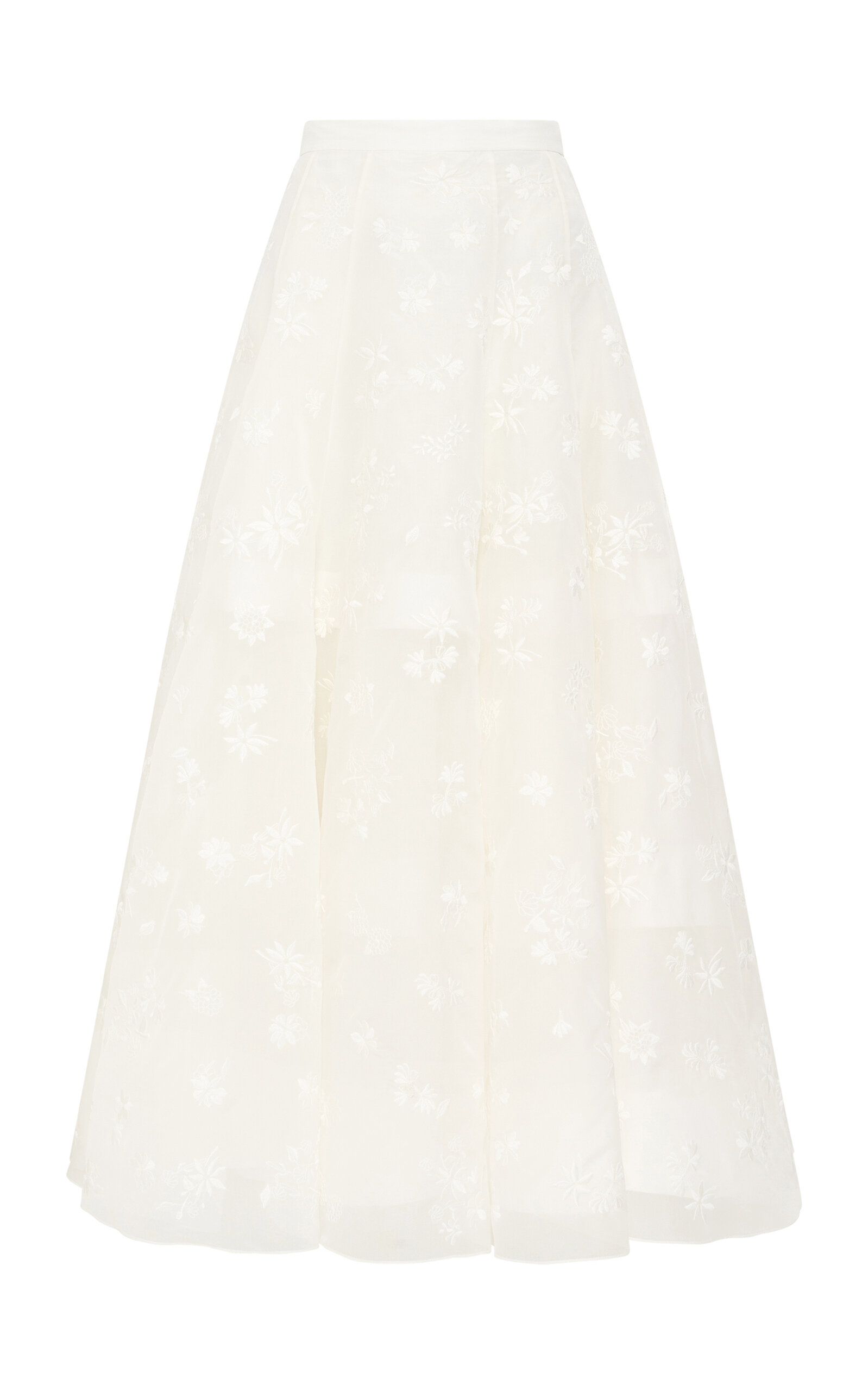 Gabriela Hearst Sonya Floral Silk Maxi Skirt In White
