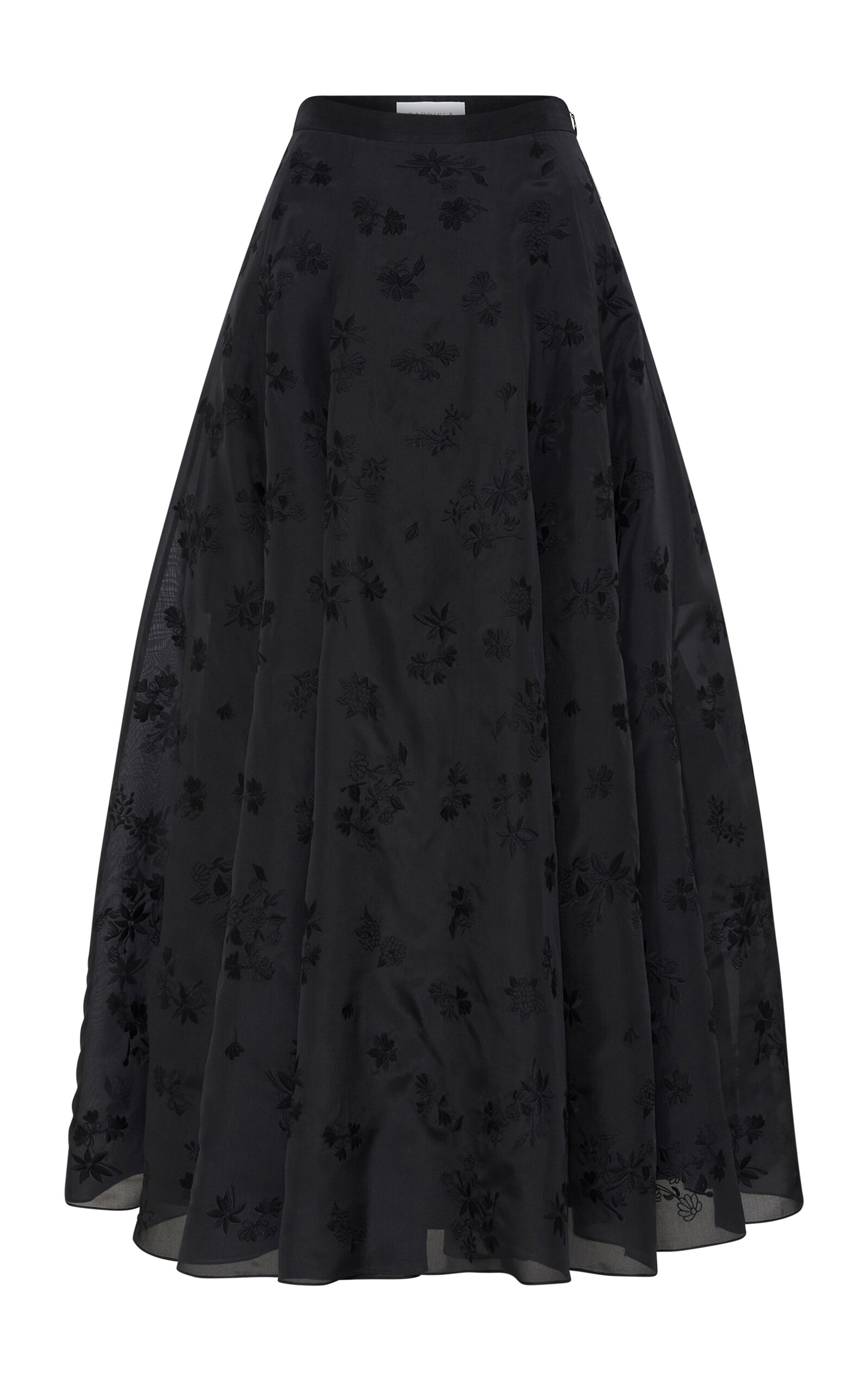 Gabriela Hearst Sonya Floral Silk Maxi Skirt In Black