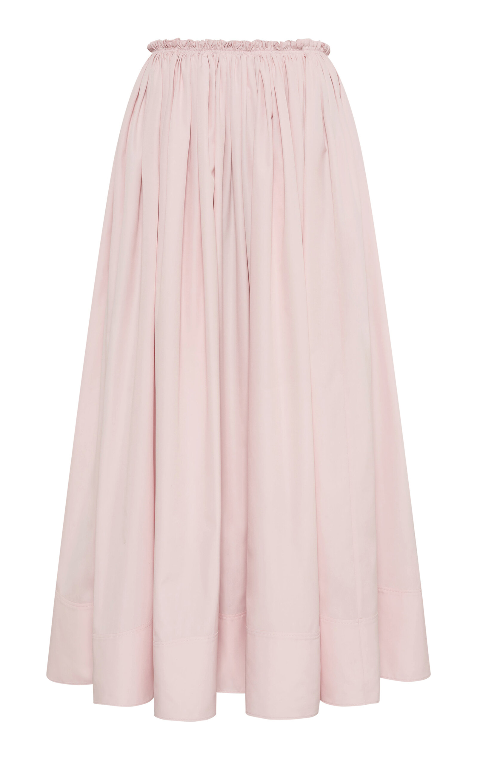 Gabriela Hearst Shiva Raw-hem Cotton Maxi Skirt In Pink