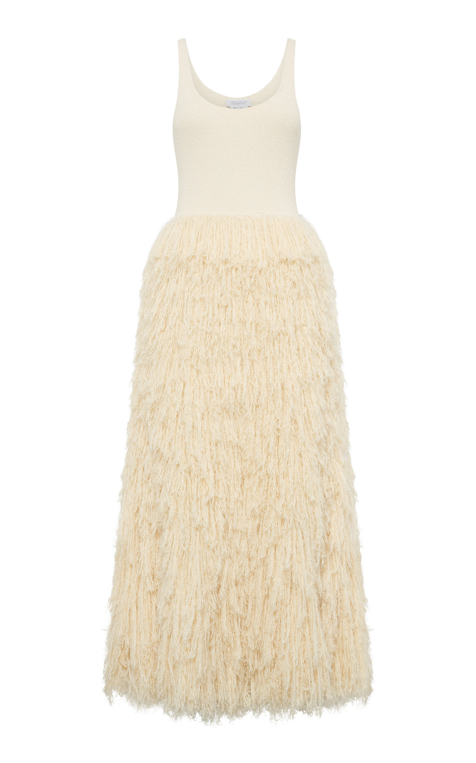 Gabriela Hearst Elianor Fringed Silk-cashmere Maxi Dress In White