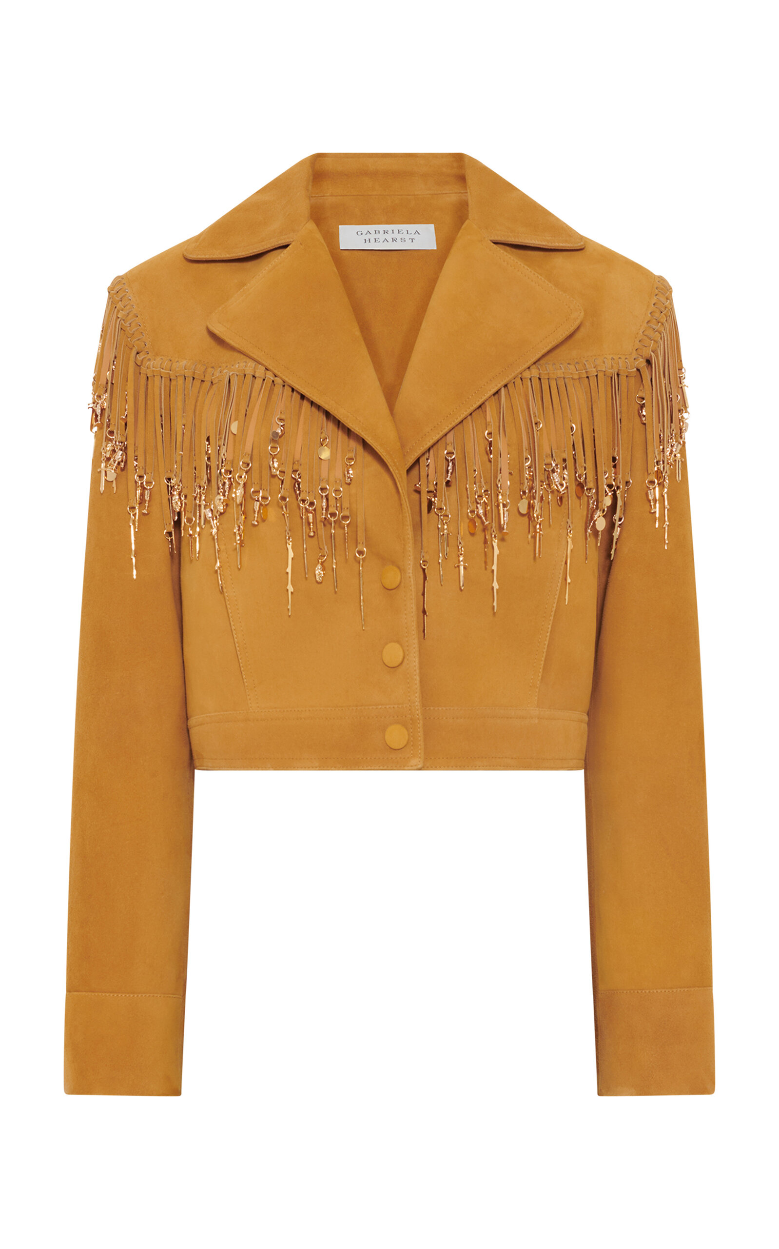 Gabriela Hearst Azra Fringed Suede Jacket In Brown