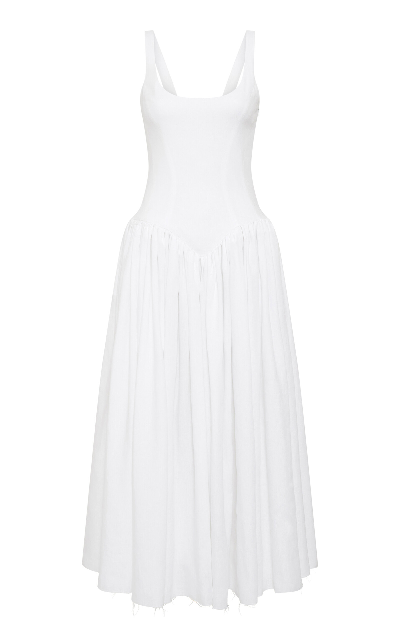 Gabriela Hearst Naia Linen Maxi Dress In White