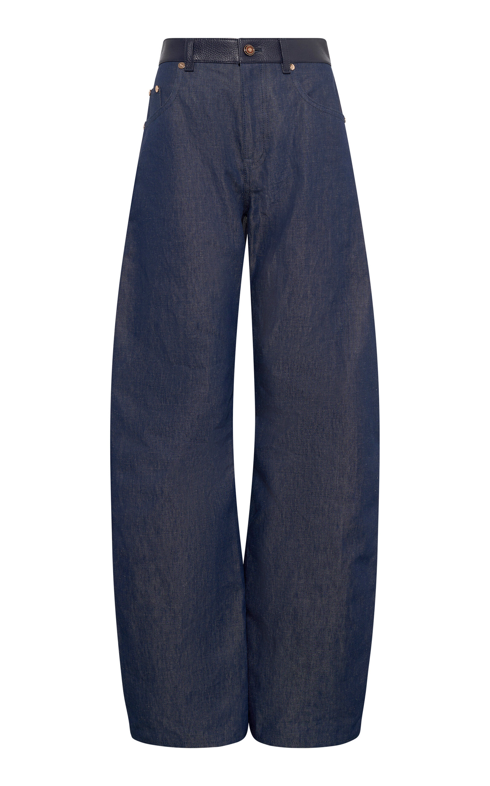 Gabriela Hearst Lucian Rigid High-Rise Wide-Leg Jeans - Dark Wash