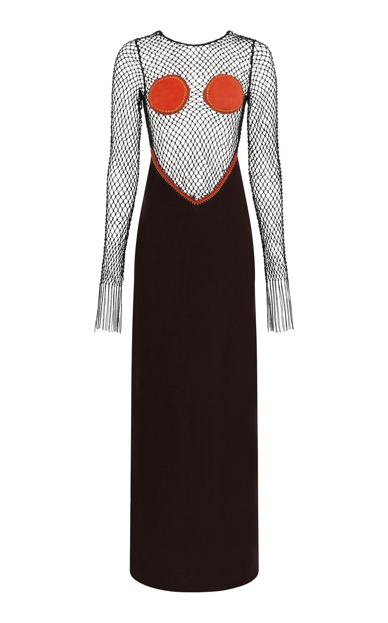 Gabriela Hearst Lilith Netted Wool-silk Maxi Dress In Multi