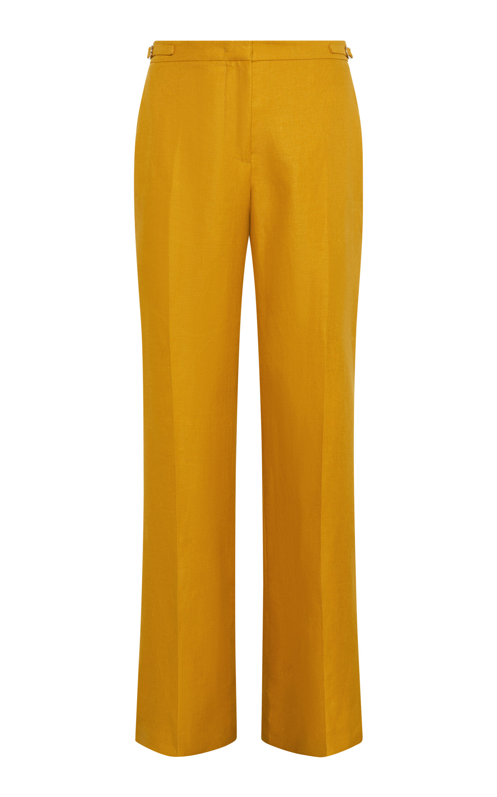 Gabriela Hearst Vesta Linen Wide-leg Pants In Yellow