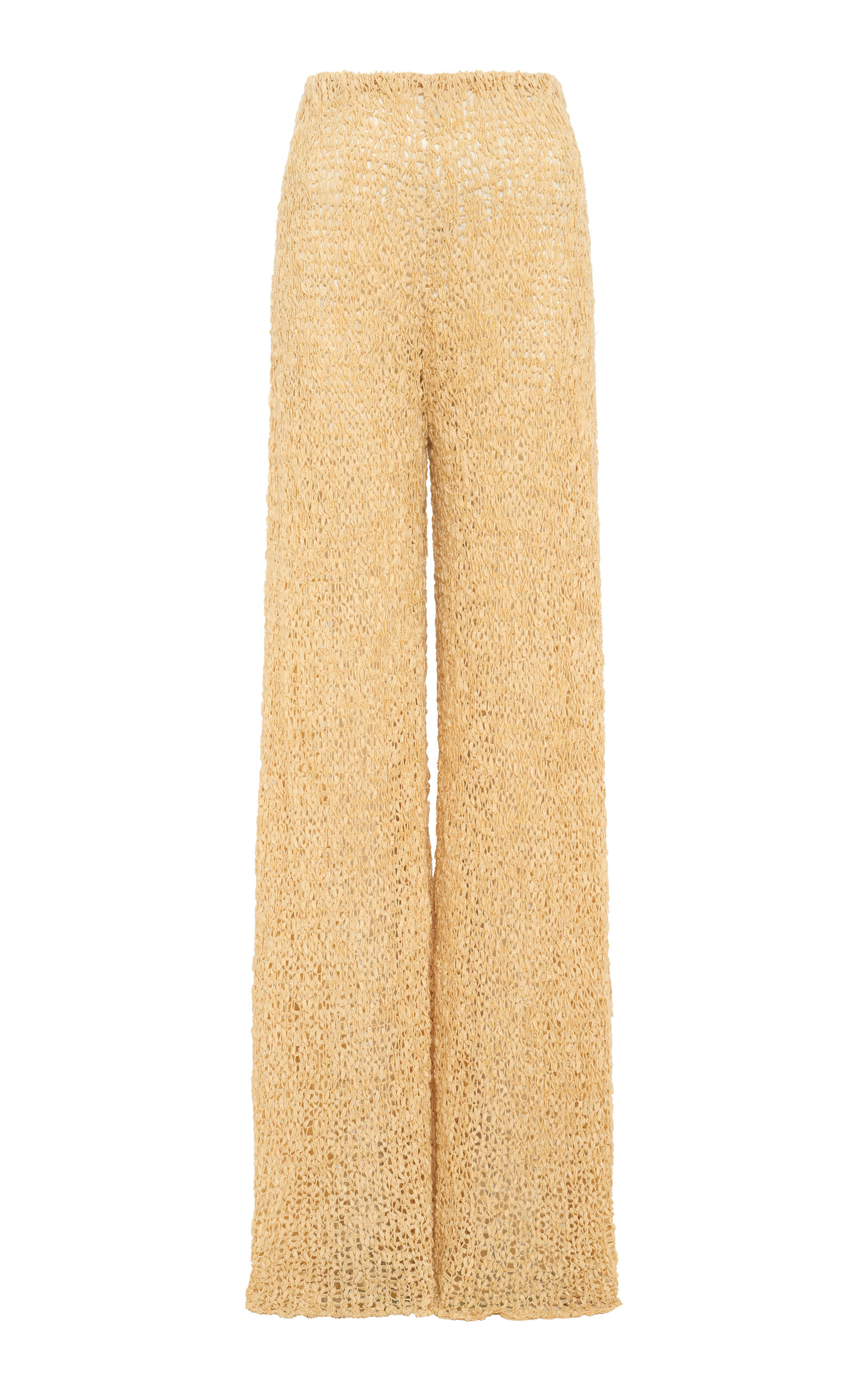 Gabriela Hearst Oriel Knit Wide-leg Pants In Yellow