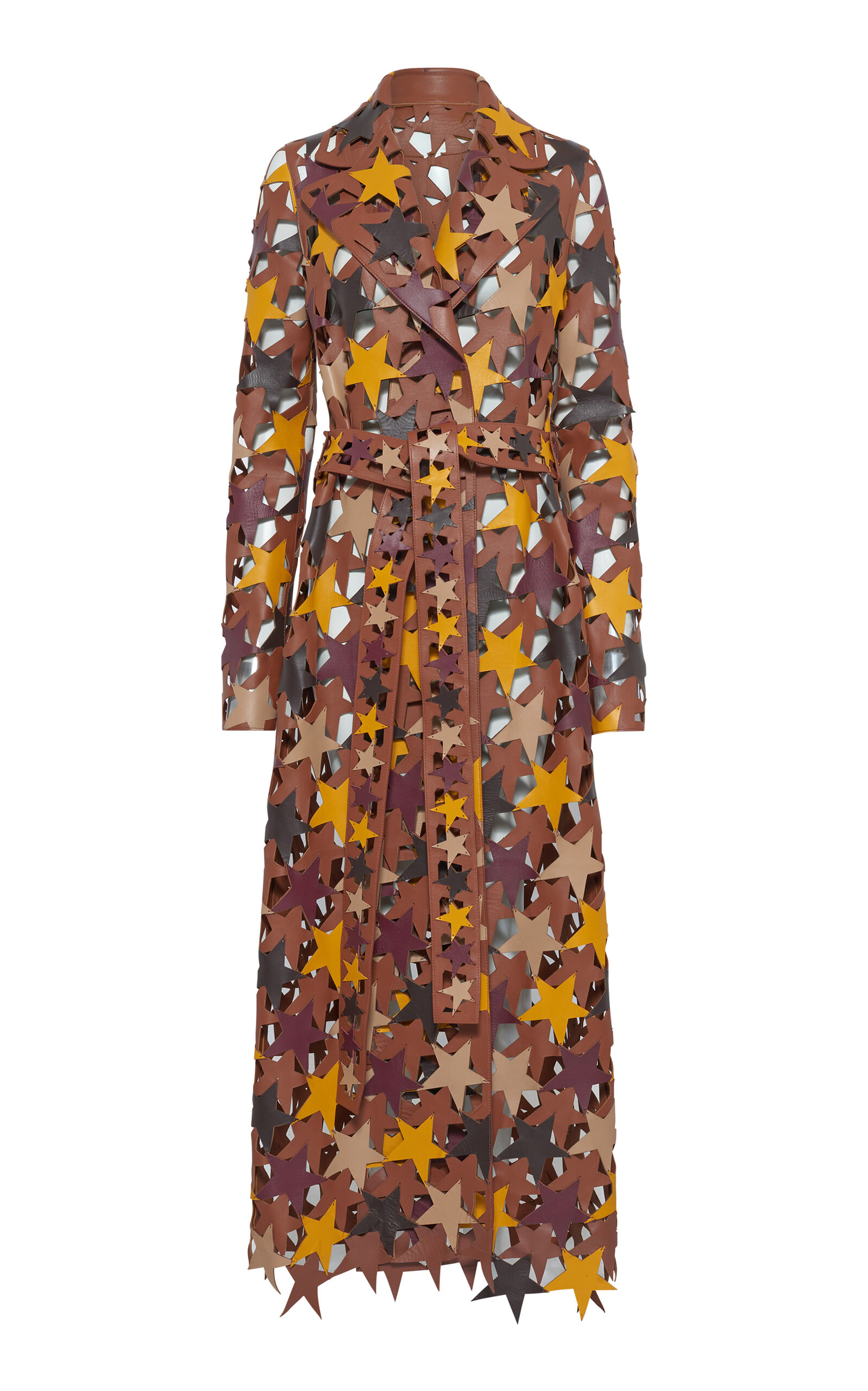 Gabriela Hearst Nuria Star-embellished Leather Coat In Multi