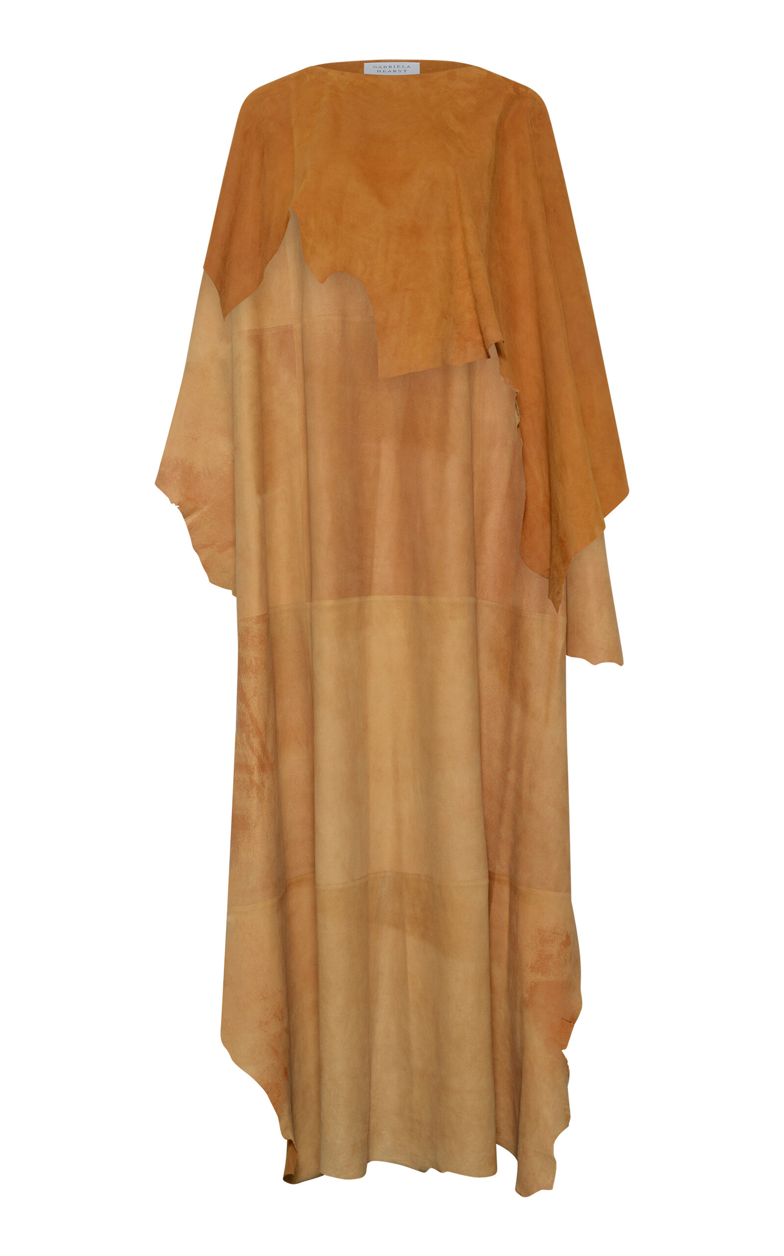 Gabriela Hearst Calian Raw-hem Suede Cape In Brown