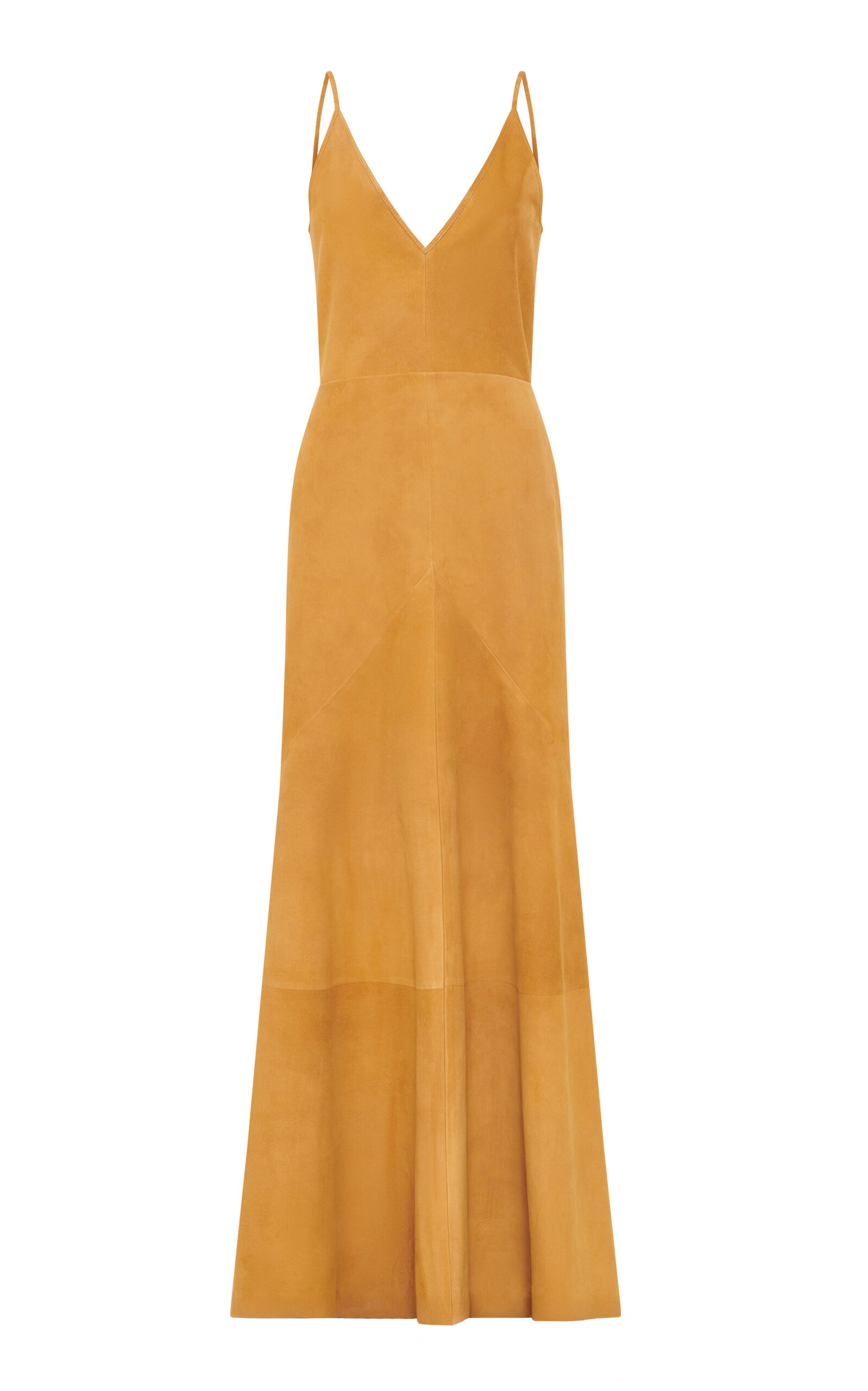 Gabriela Hearst Bastet Suede Maxi Dress In Brown