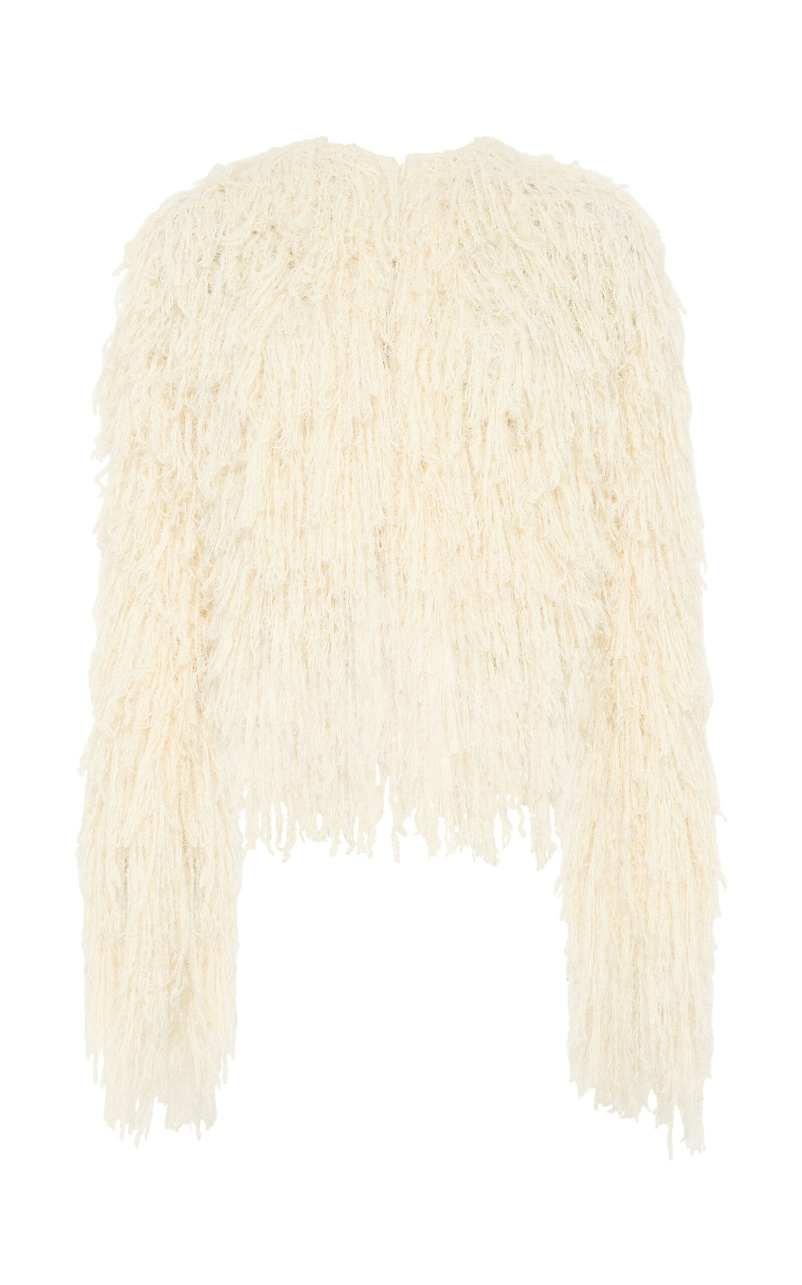 Gabriela Hearst Amina Fringed Silk-Cashmere Jacket - Off-White