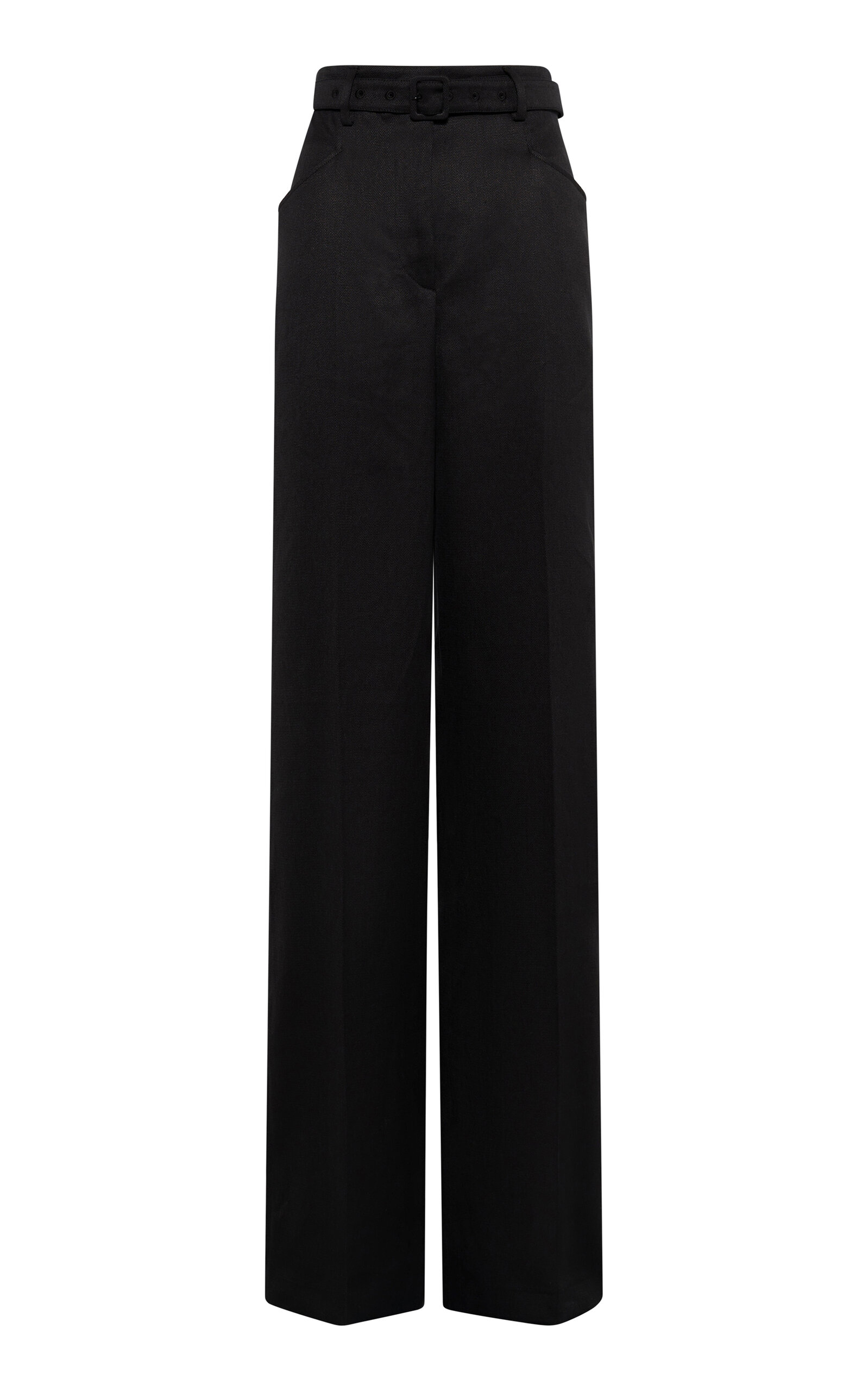 Gabriela Hearst Norman Linen Straight-leg Pants In Black