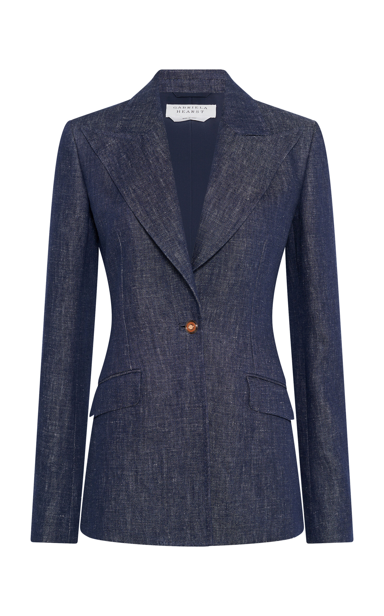 Gabriela Hearst Leiva Linen Denim Blazer In Multi