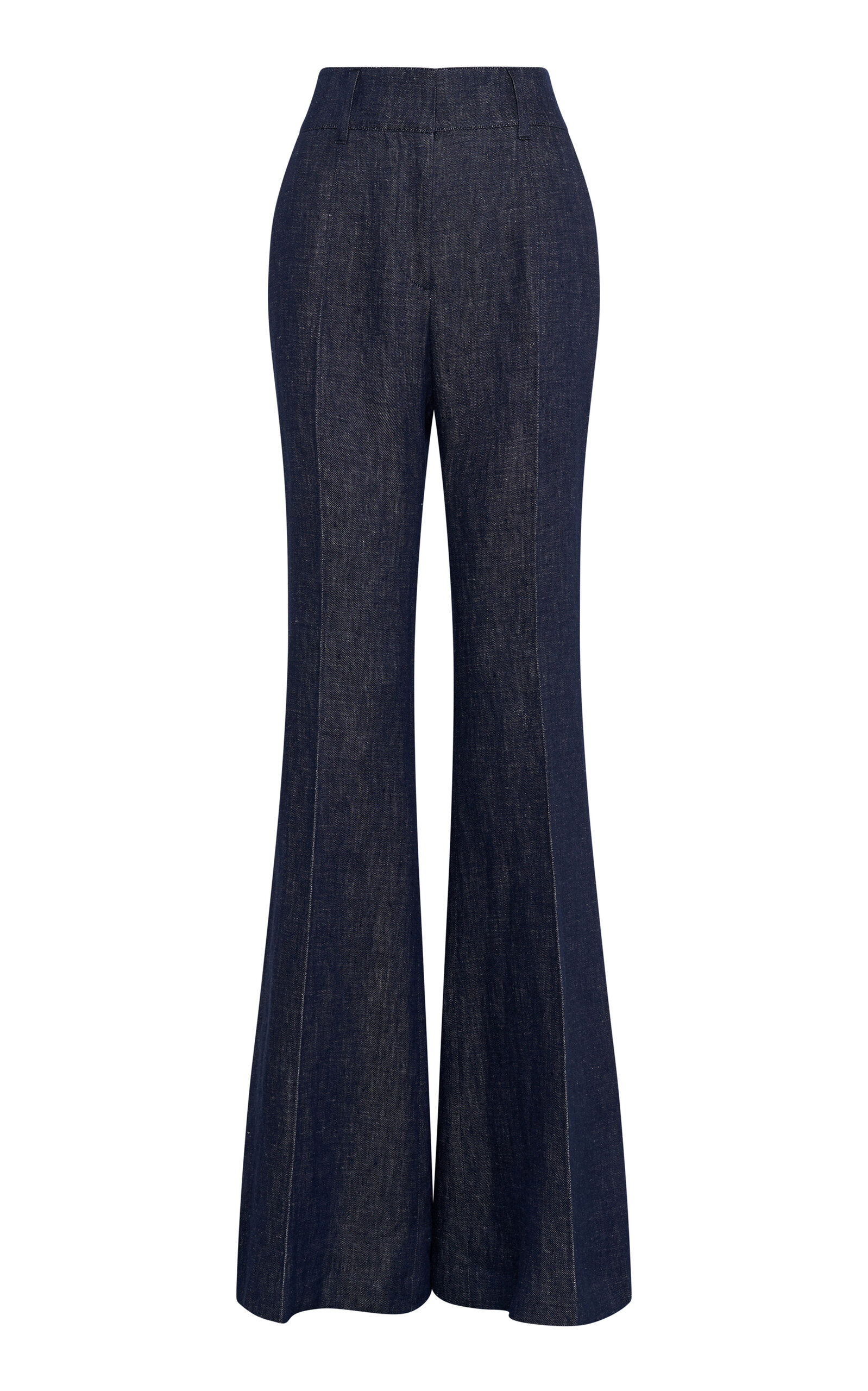Gabriela Hearst Rhein Linen Denim Flare Pants In Blue