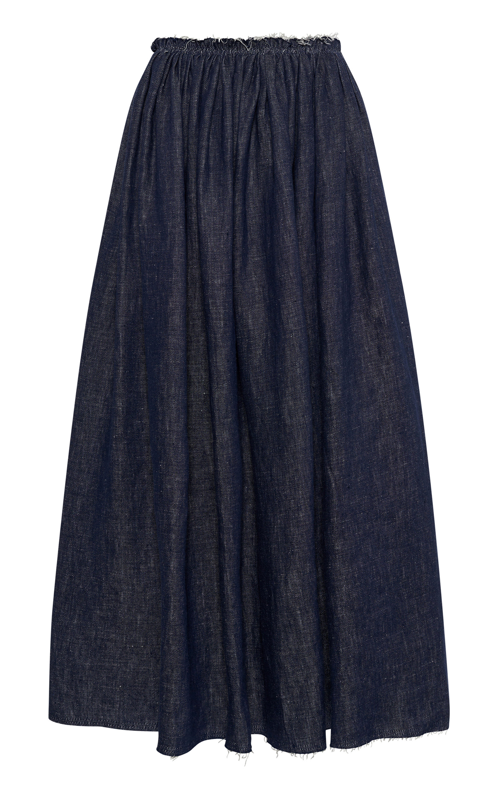 Gabriela Hearst Eloran Linen Denim Maxi Skirt In Multi