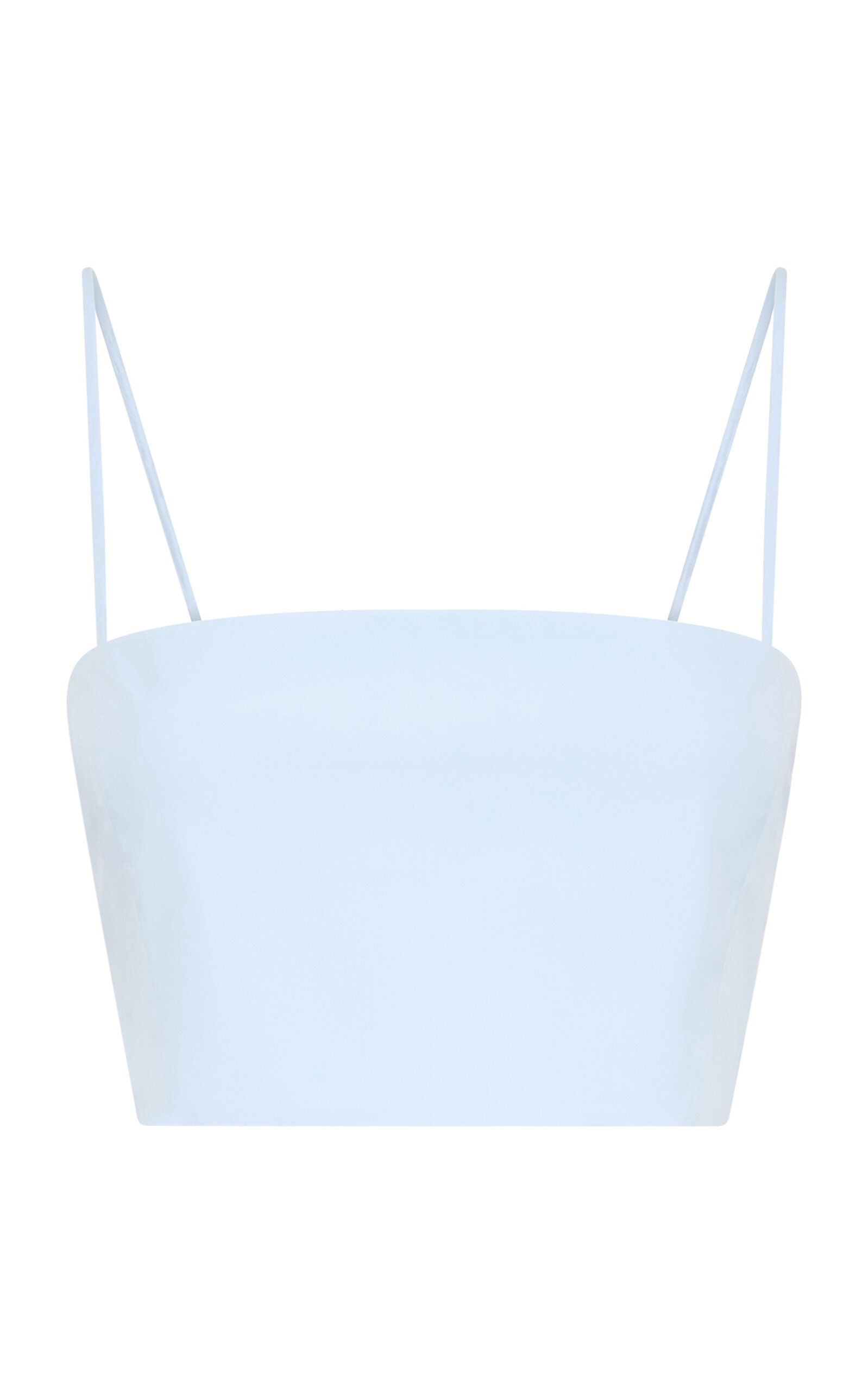 Gabriela Hearst Nadir Cropped Cotton Tank Top In Blue