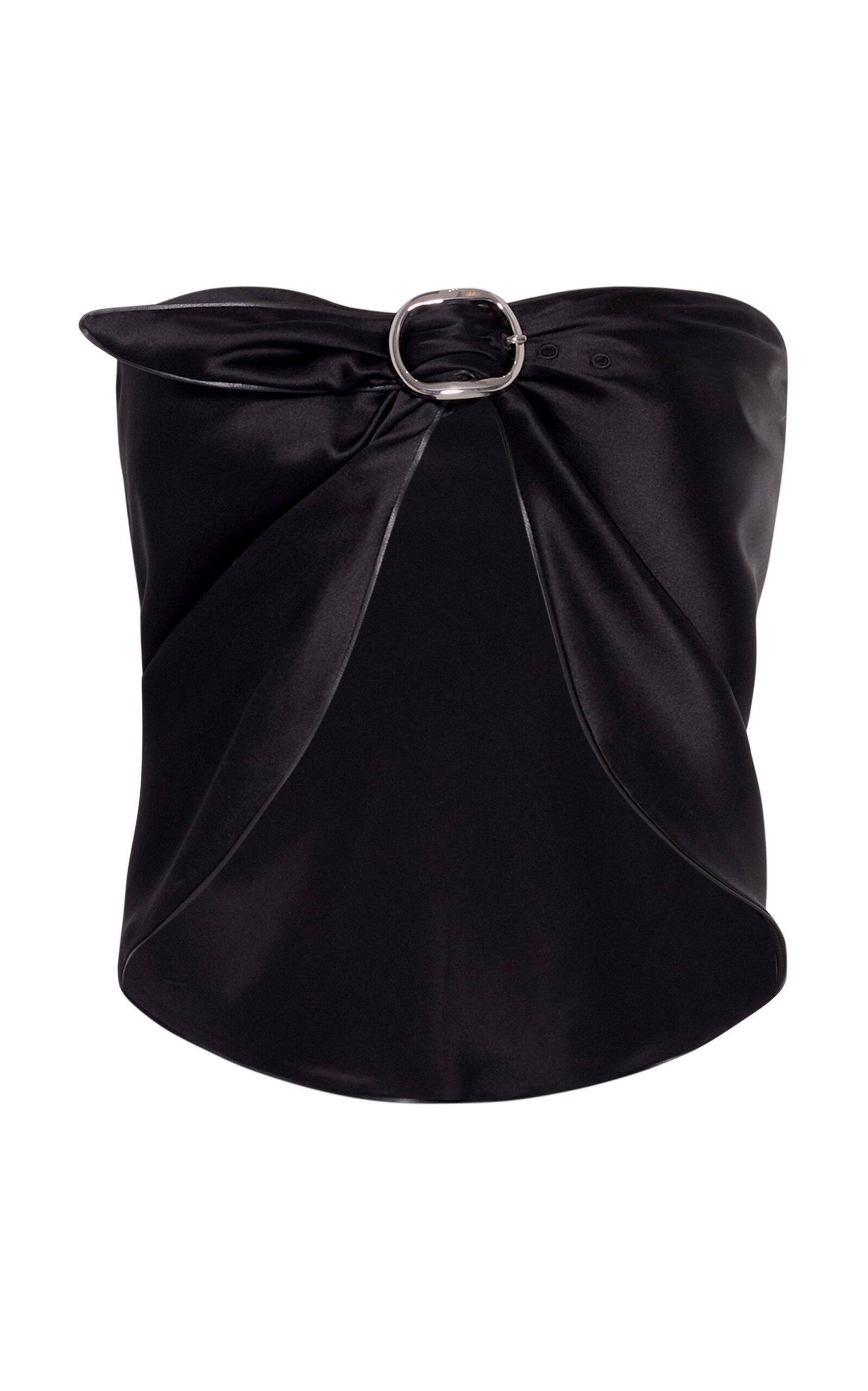 Gabriela Hearst Paloma Buckle-detailed Silk Top In Black
