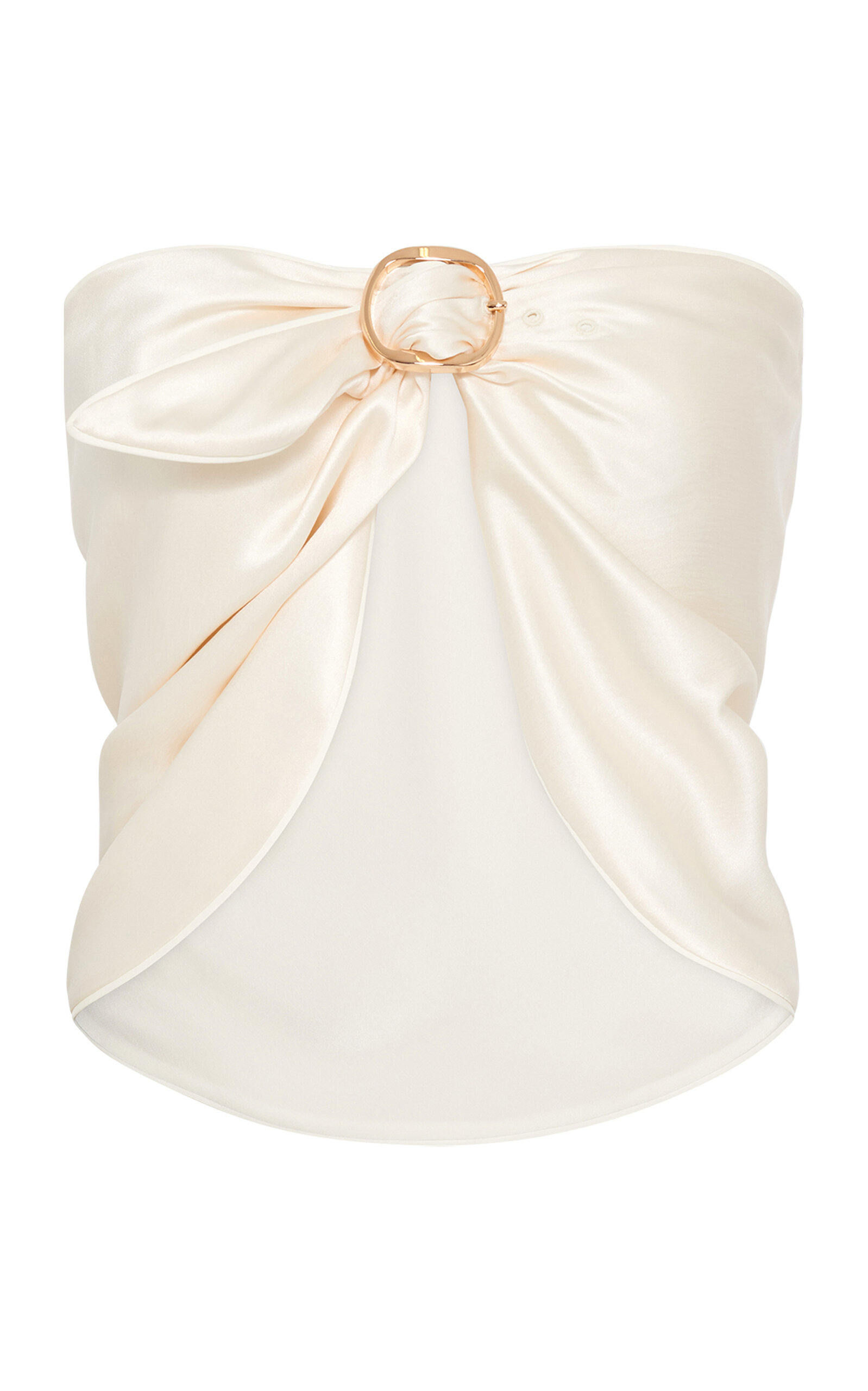 Gabriela Hearst Paloma Buckle-detailed Silk Top In Neutral