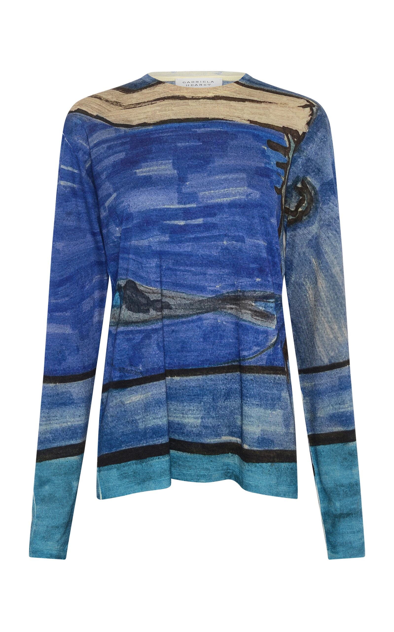 Gabriela Hearst Isara Lightweight Cashmere Sweater In Blue