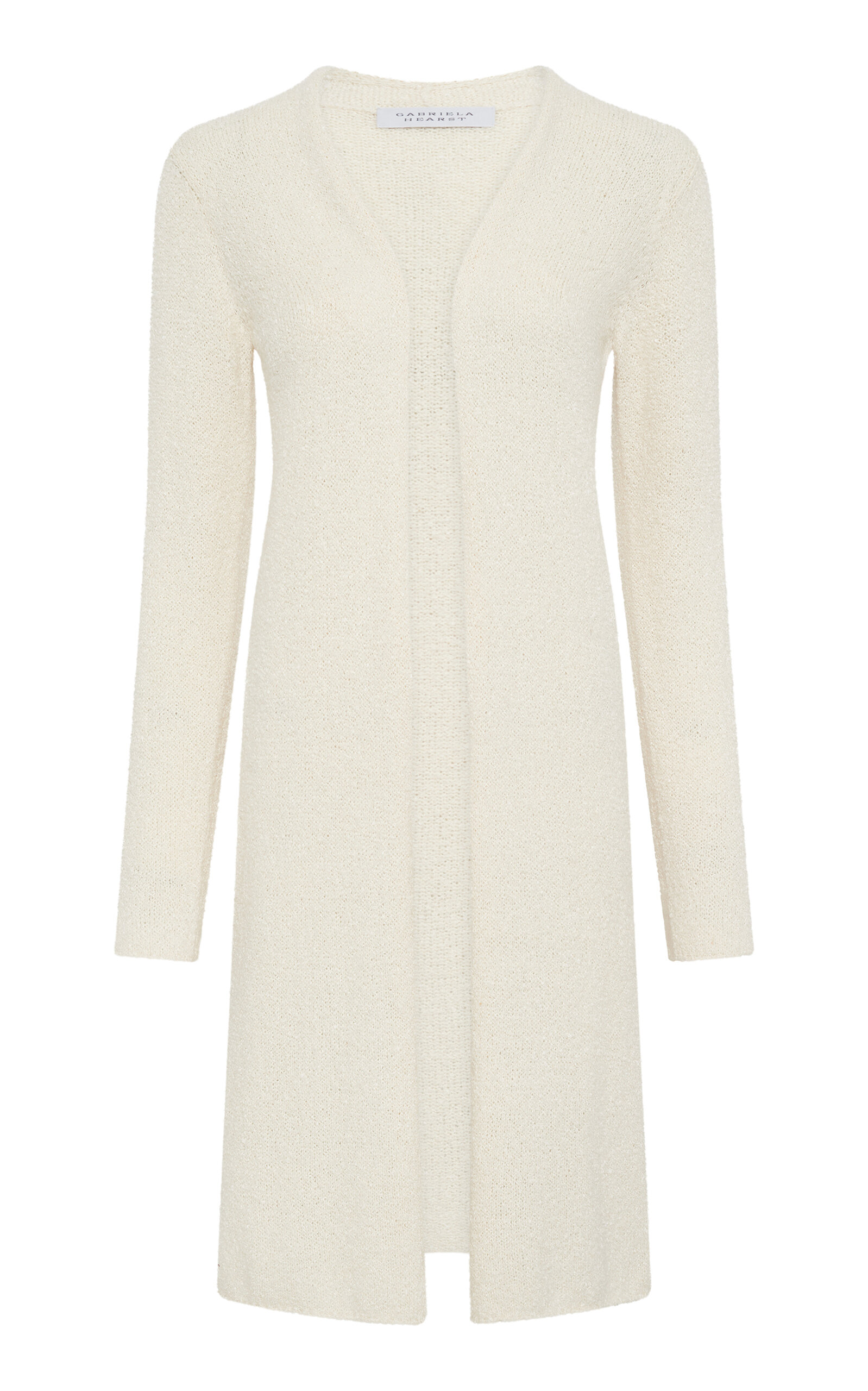 Gabriela Hearst Revelara Long Knit Silk Cardigan In White