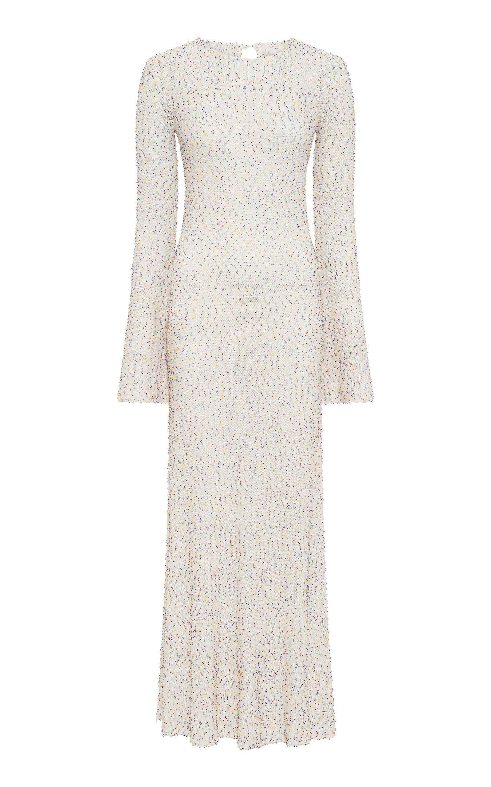 Gabriela Hearst Chandra Beaded Cashmere-silk Maxi Dress In White