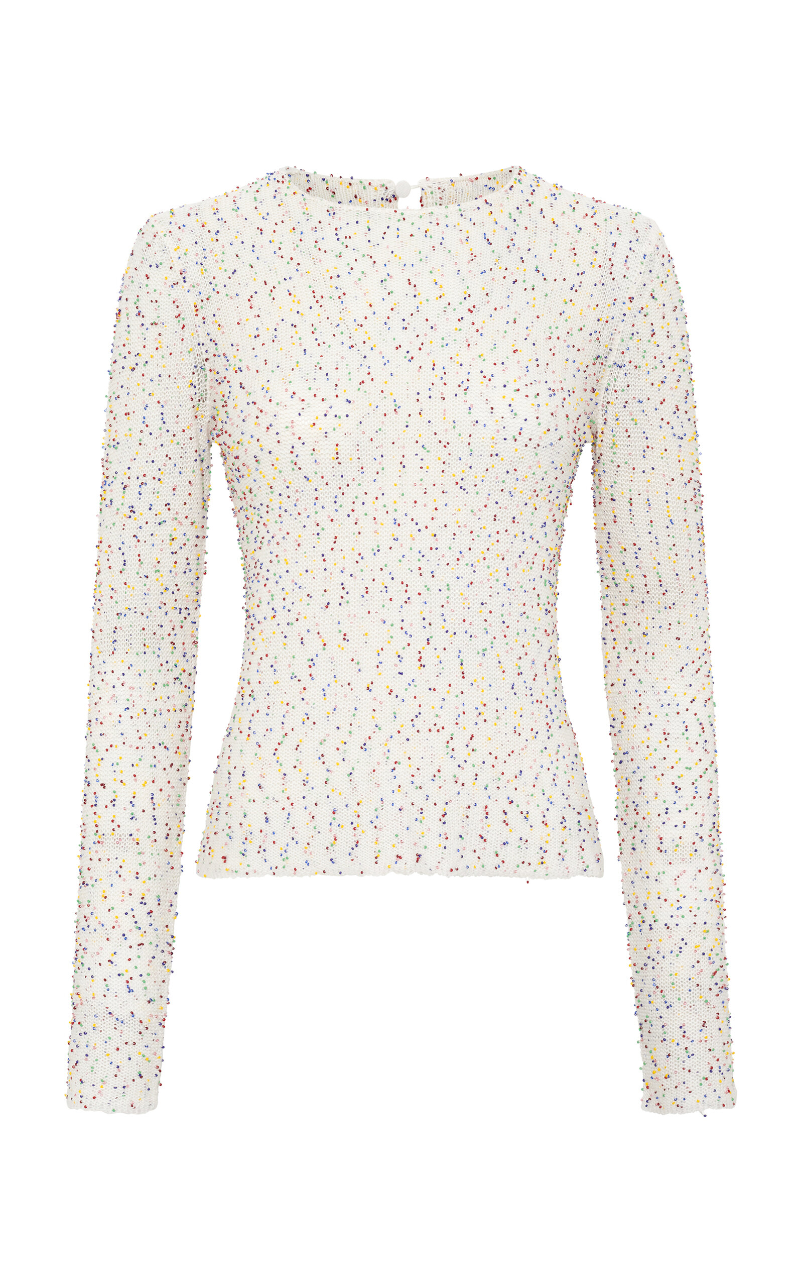 Gabriela Hearst Nello Beaded Cashmere-silk Sweater In Multi