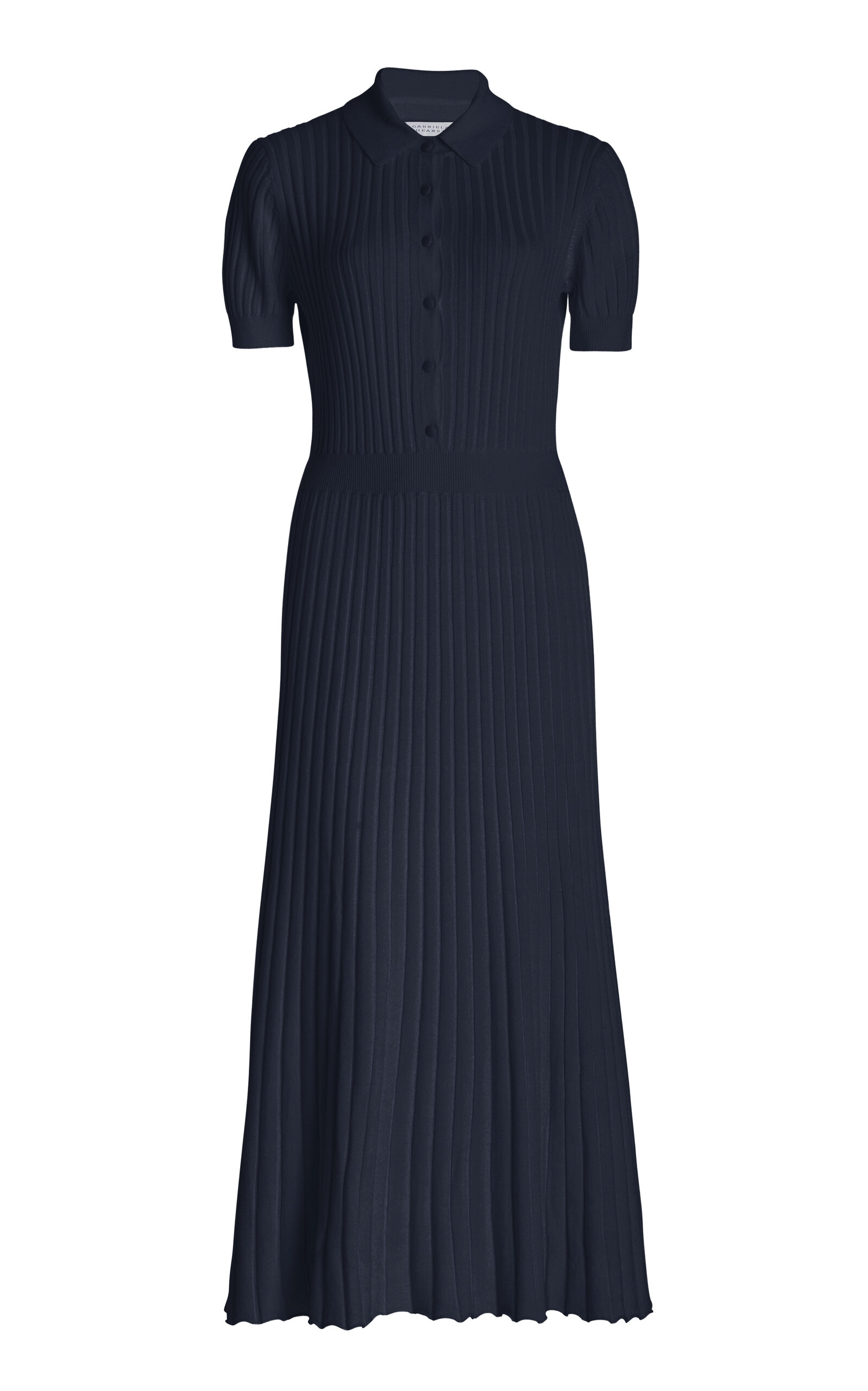 Gabriela Hearst Amor Pleated Cashmere-silk Maxi Dress In Blue