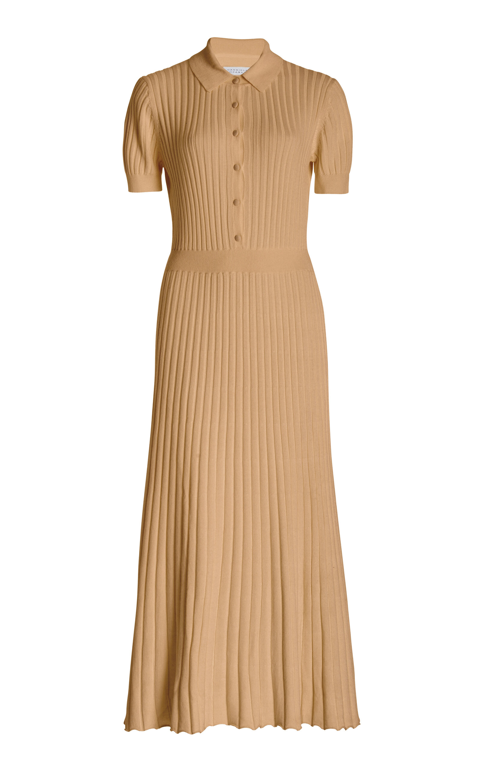 Gabriela Hearst Amor Pleated Cashmere-silk Maxi Dress In Brown