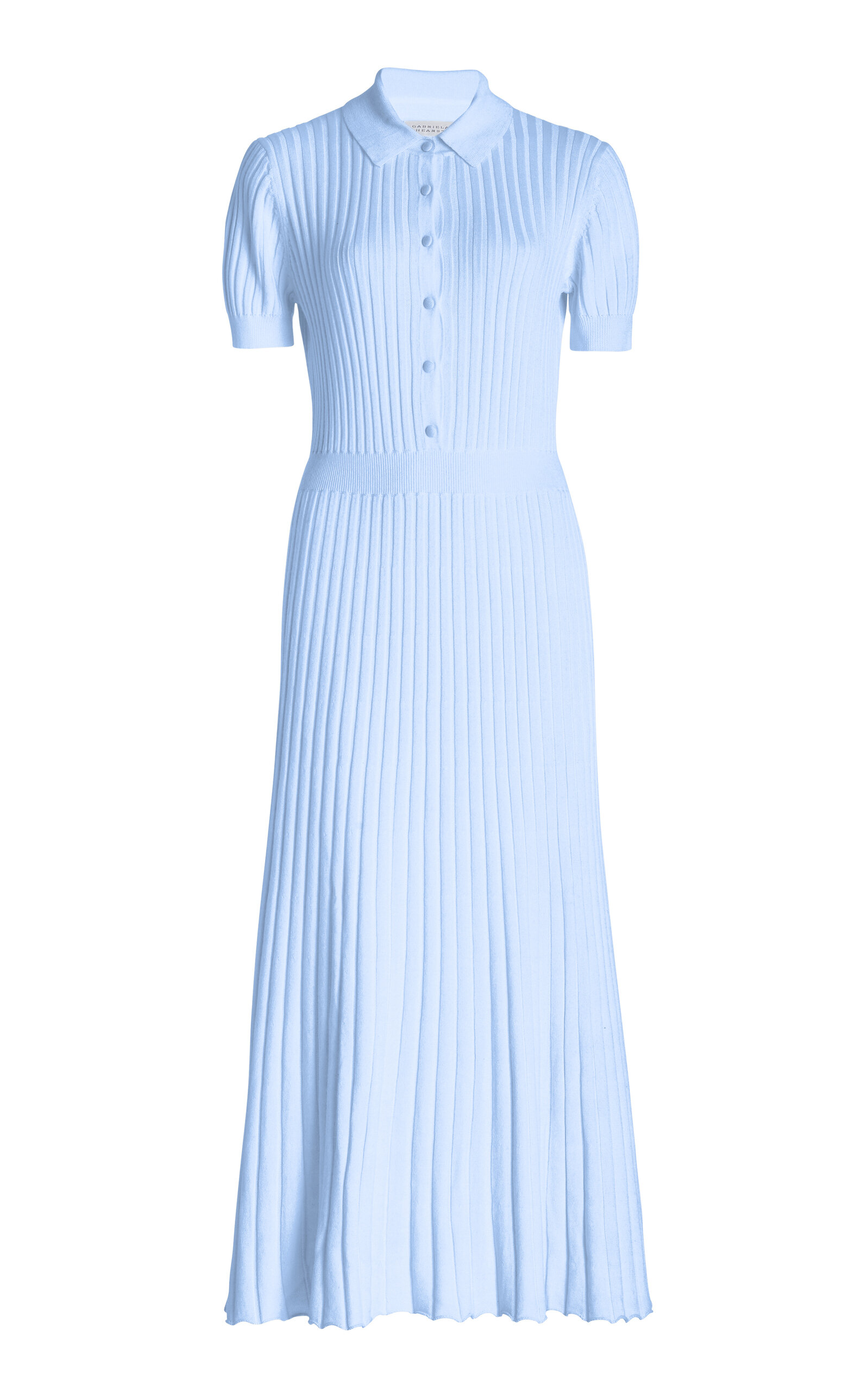 Gabriela Hearst Amor Pleated Cashmere-silk Maxi Dress In Blue