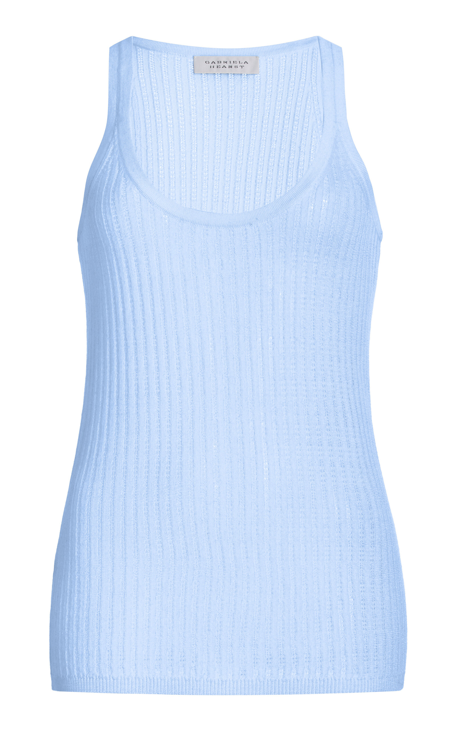 Gabriela Hearst Nevin Pointelle Knit Cashmere-silk Tank Top In Multi
