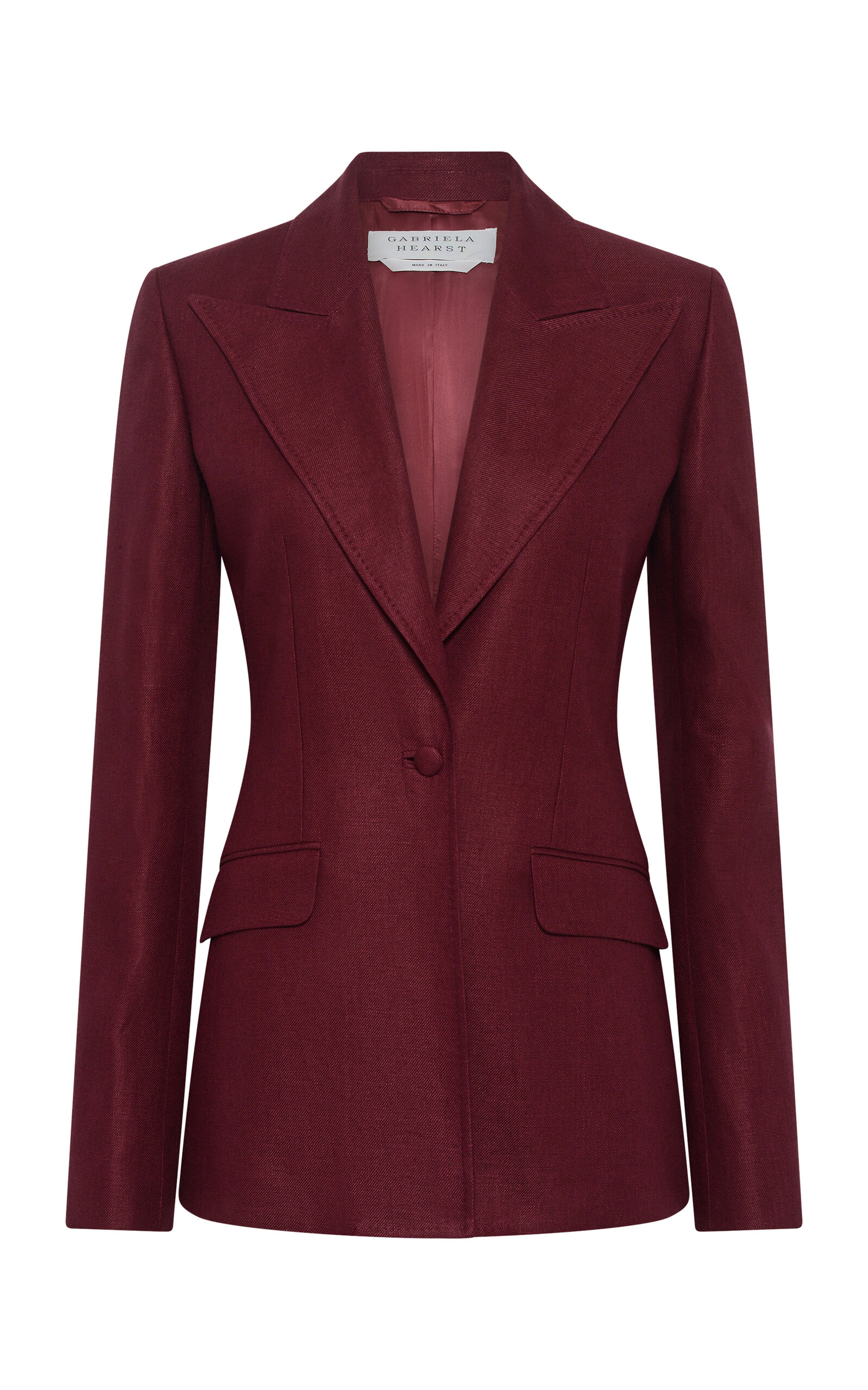 Gabriela Hearst Leiva Linen Blazer In Burgundy
