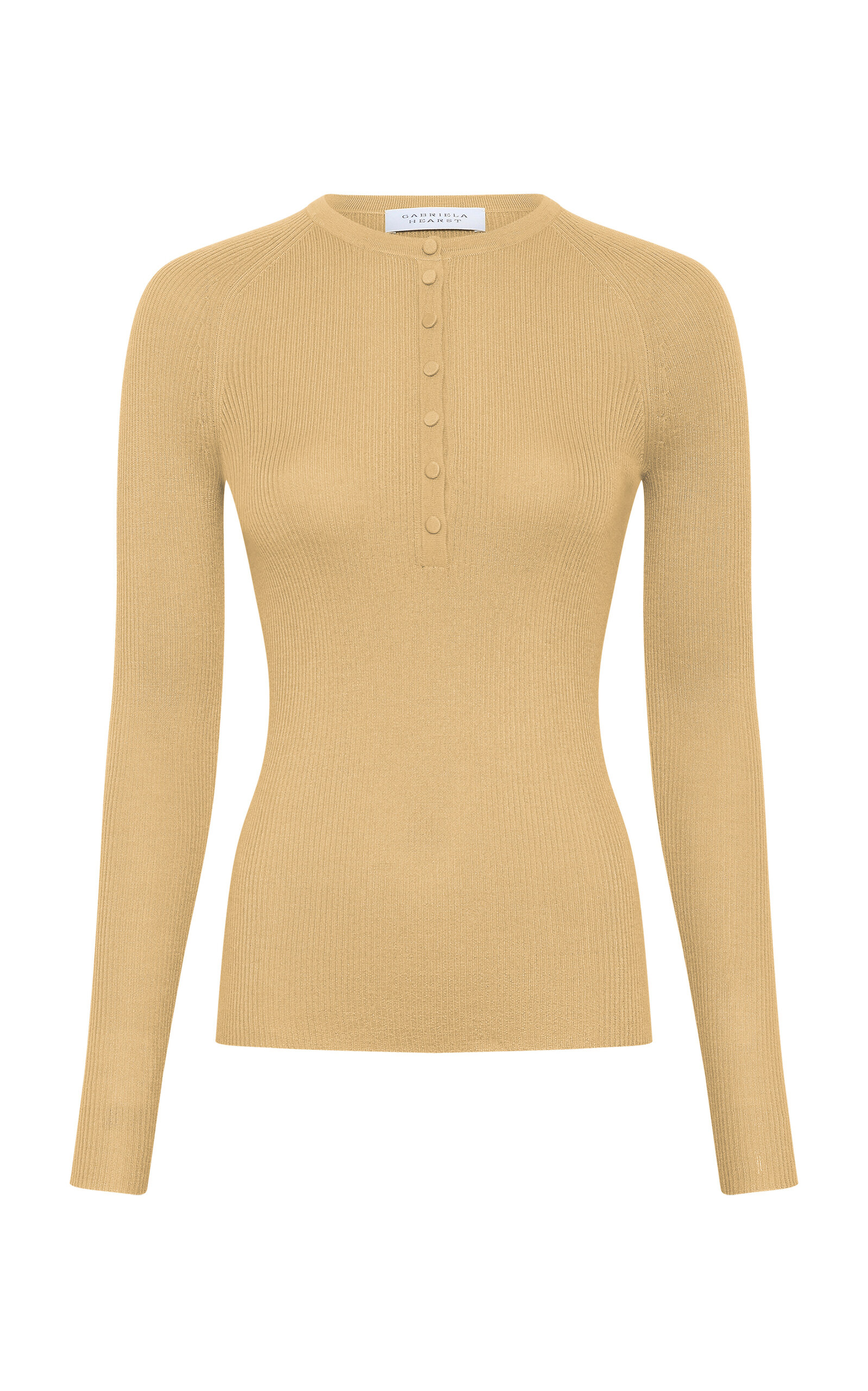 Gabriela Hearst Anges Cashmere-silk Henley Top In Multi