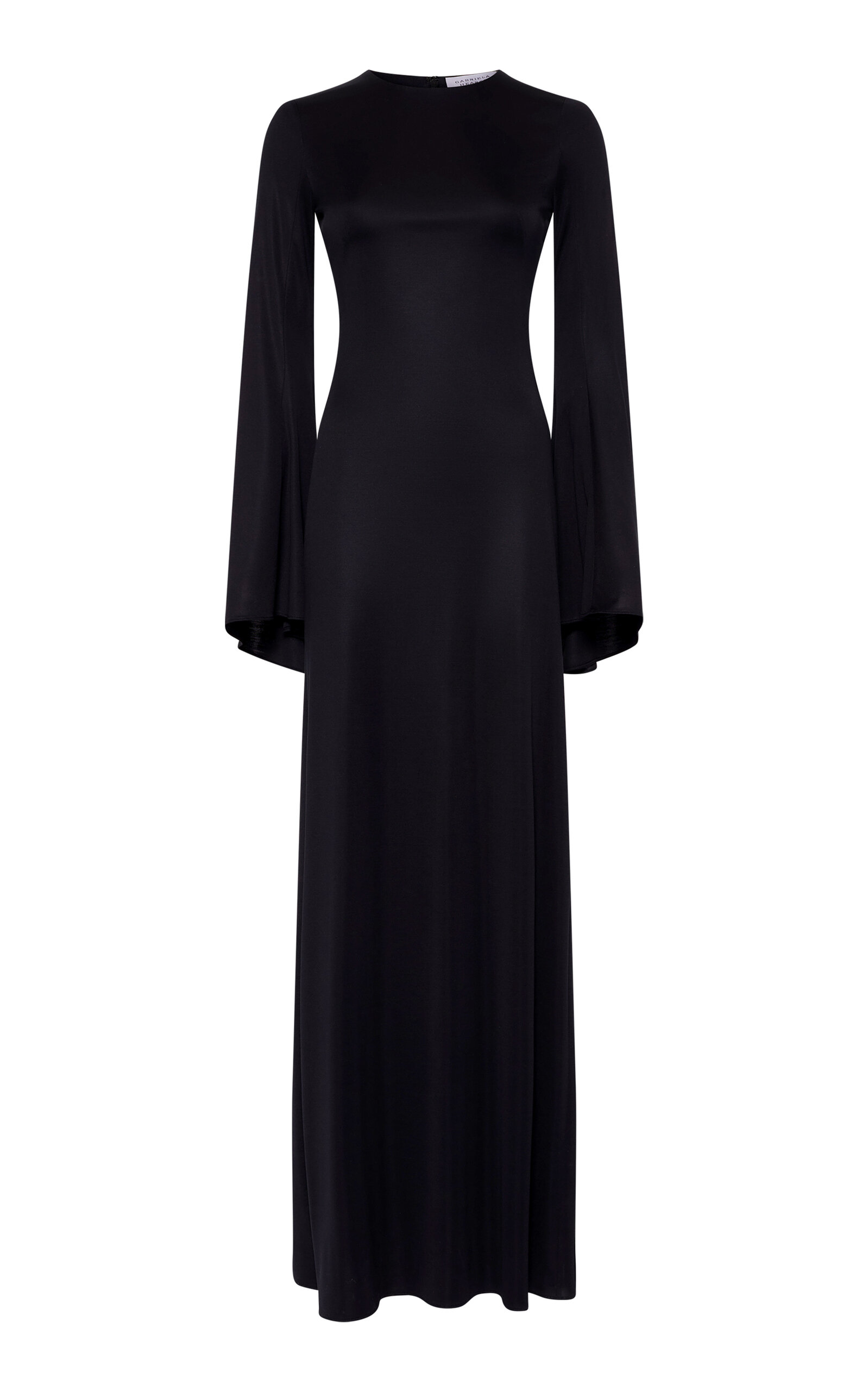 Gabriela Hearst Imara Flare-sleeve Silk Maxi Dress In Black