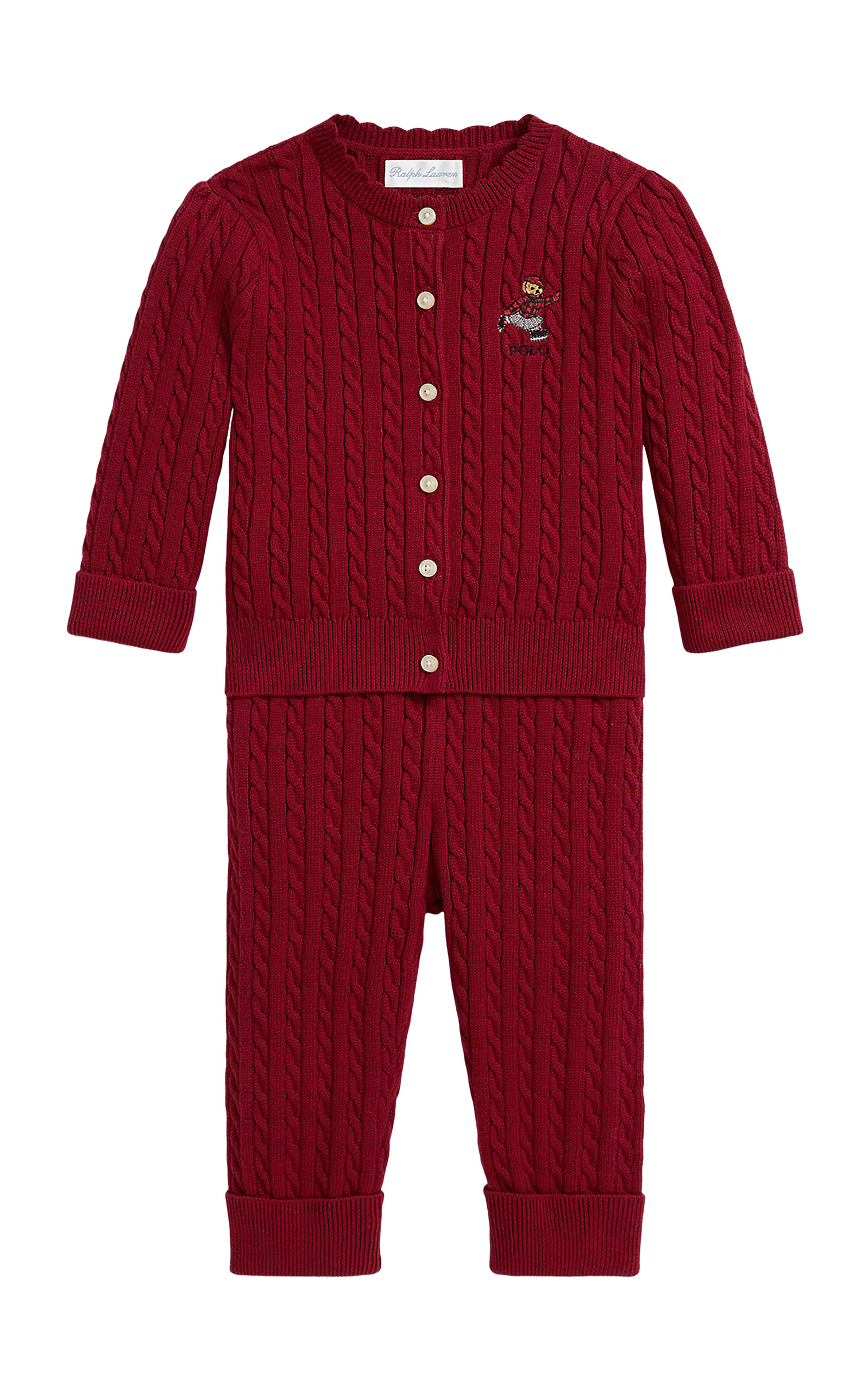 POLO RALPH LAUREN Baby Polo Bear Cotton Cardigan & Pant Set