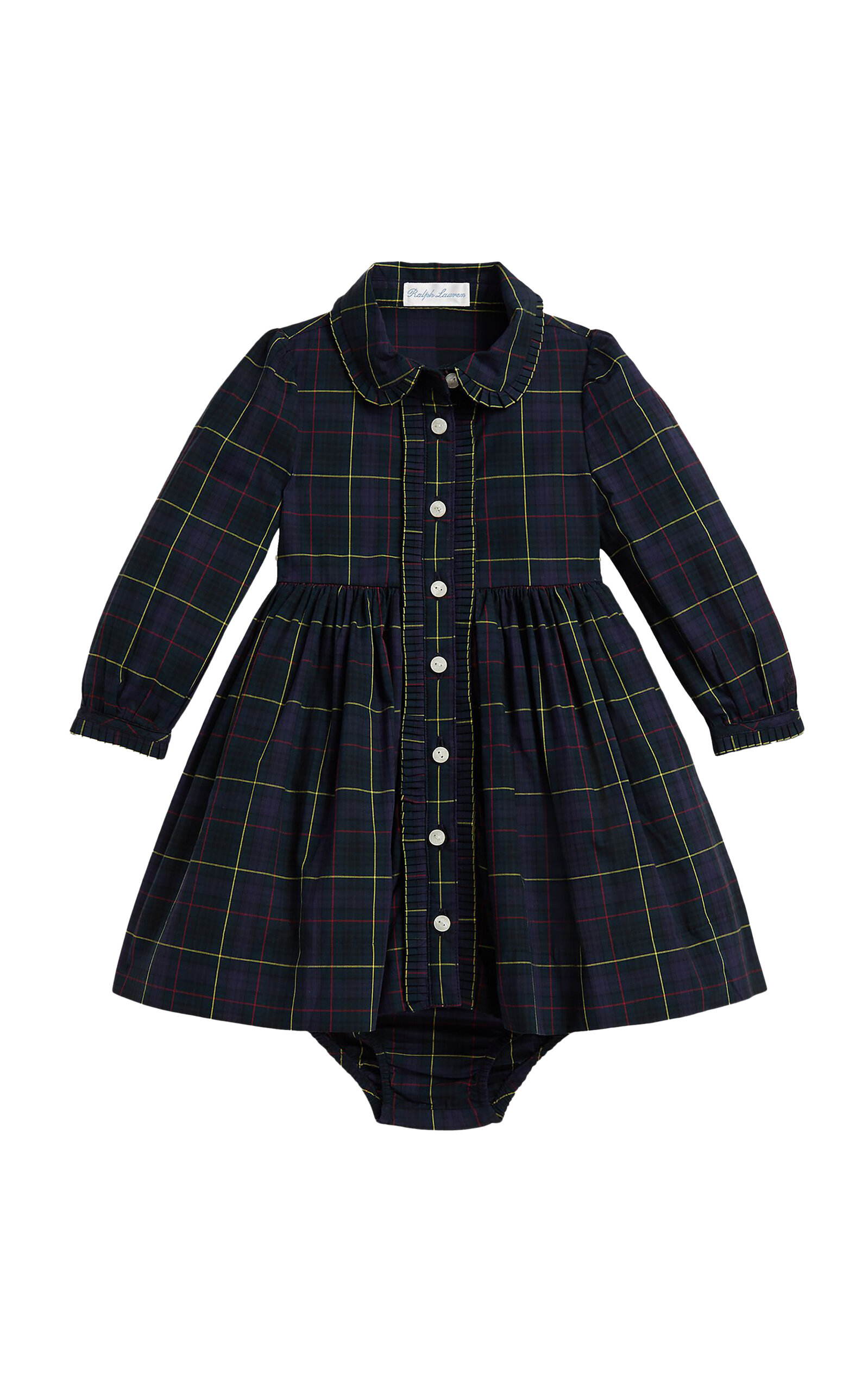 POLO RALPH LAUREN Baby Plaid Cotton Poplin Dress & Bloomer