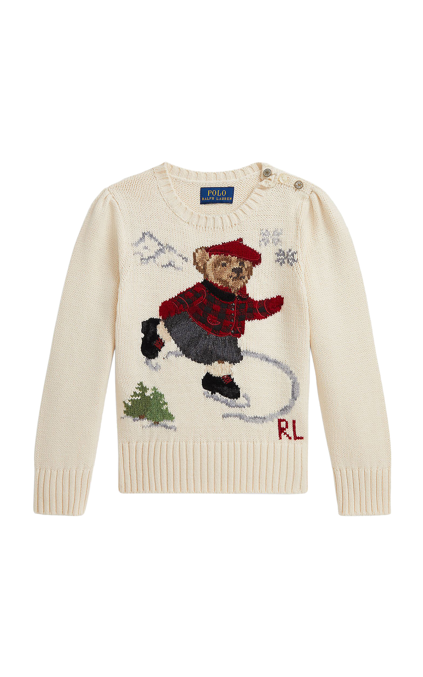 POLO RALPH LAUREN Little Girl Polo Bear Crewneck Sweater