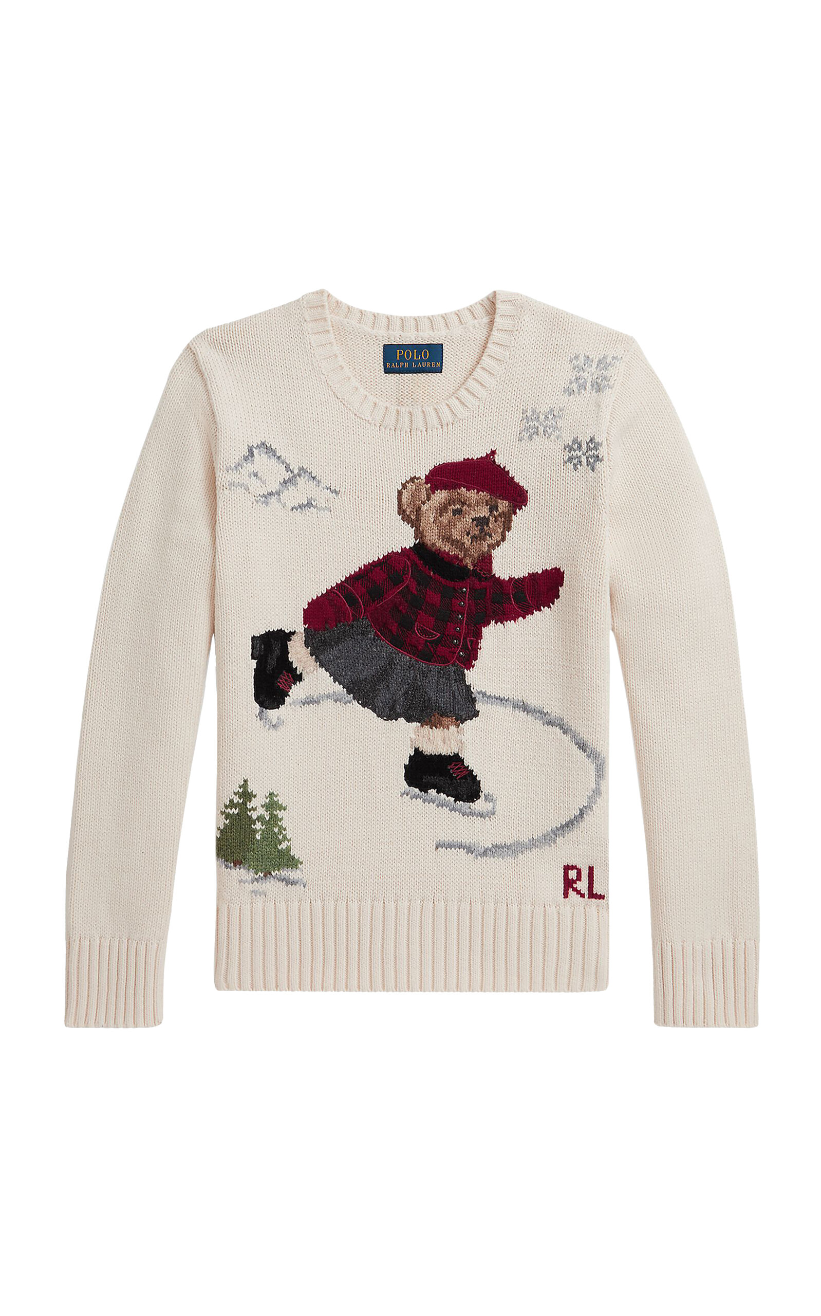 POLO RALPH LAUREN Big Girl Polo Bear Crewneck Sweater