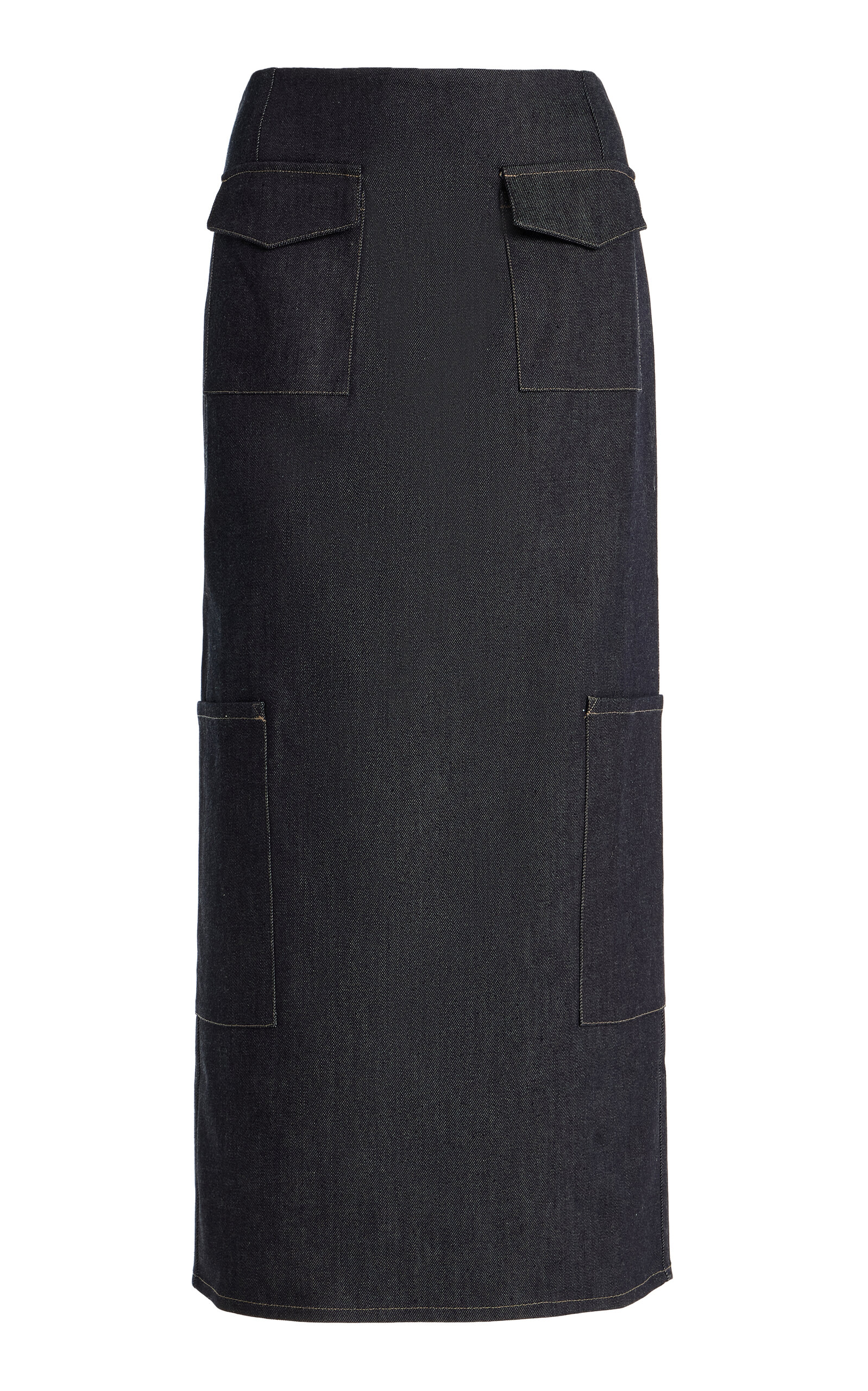 Alfie Exclusive Valletta Denim Maxi Skirt In Blue
