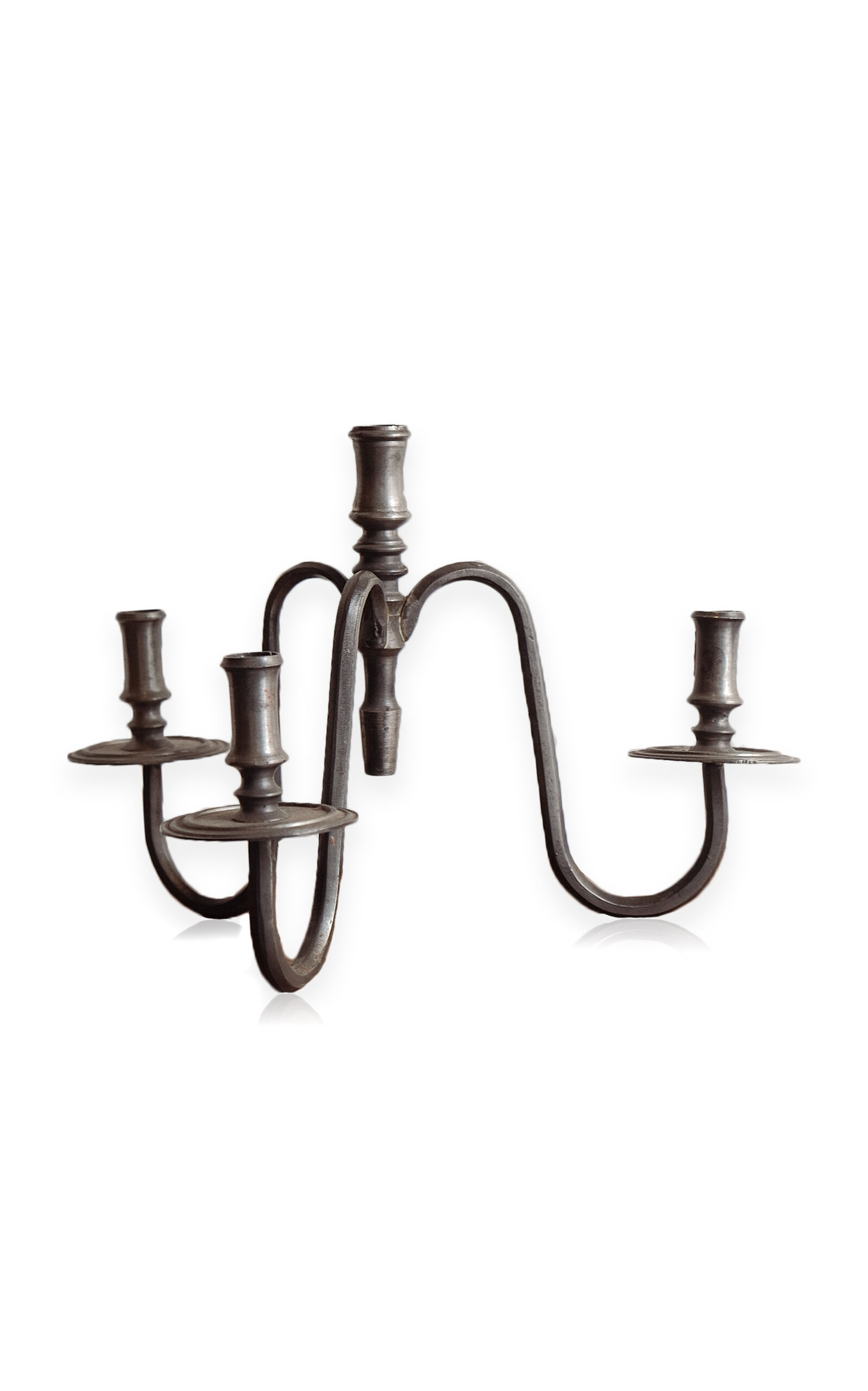 Galerie Was Large Pewter Candelabra In Brown