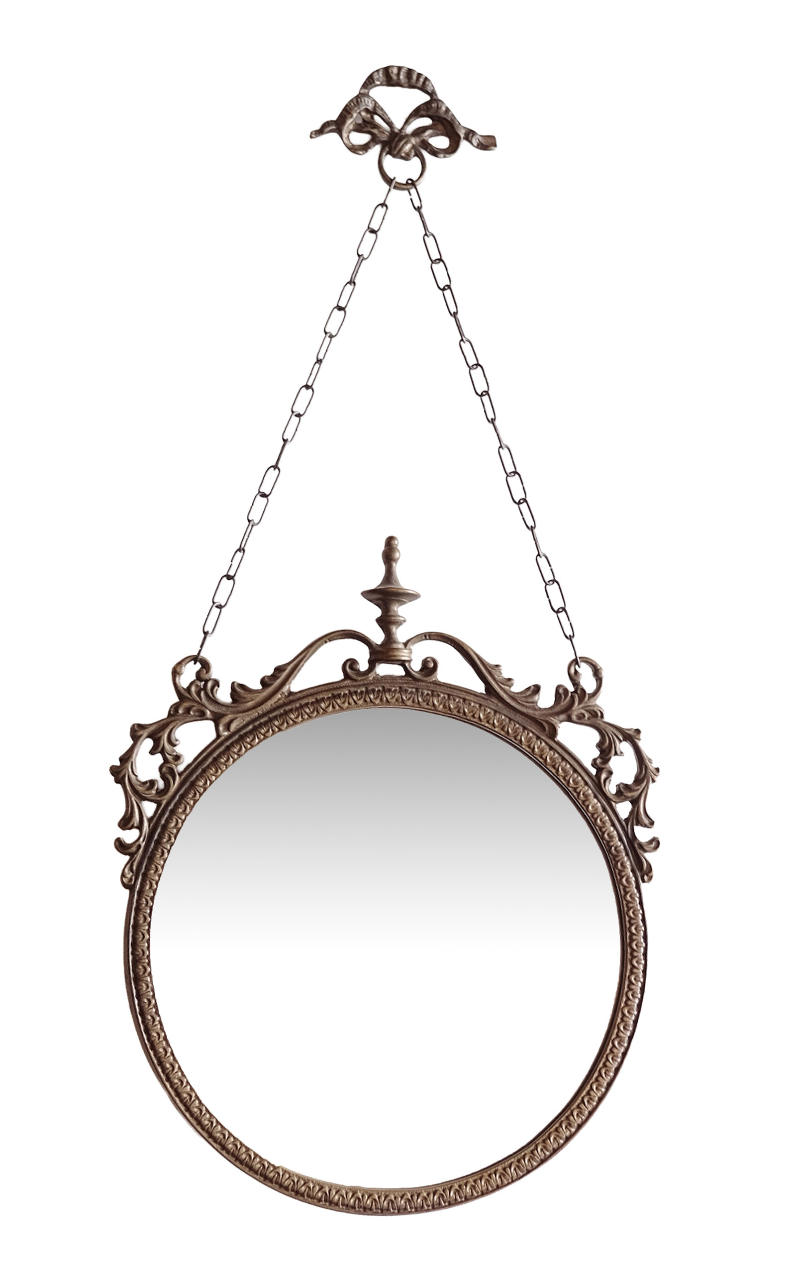 Galerie Was Bronze Circle Mirror In Brown