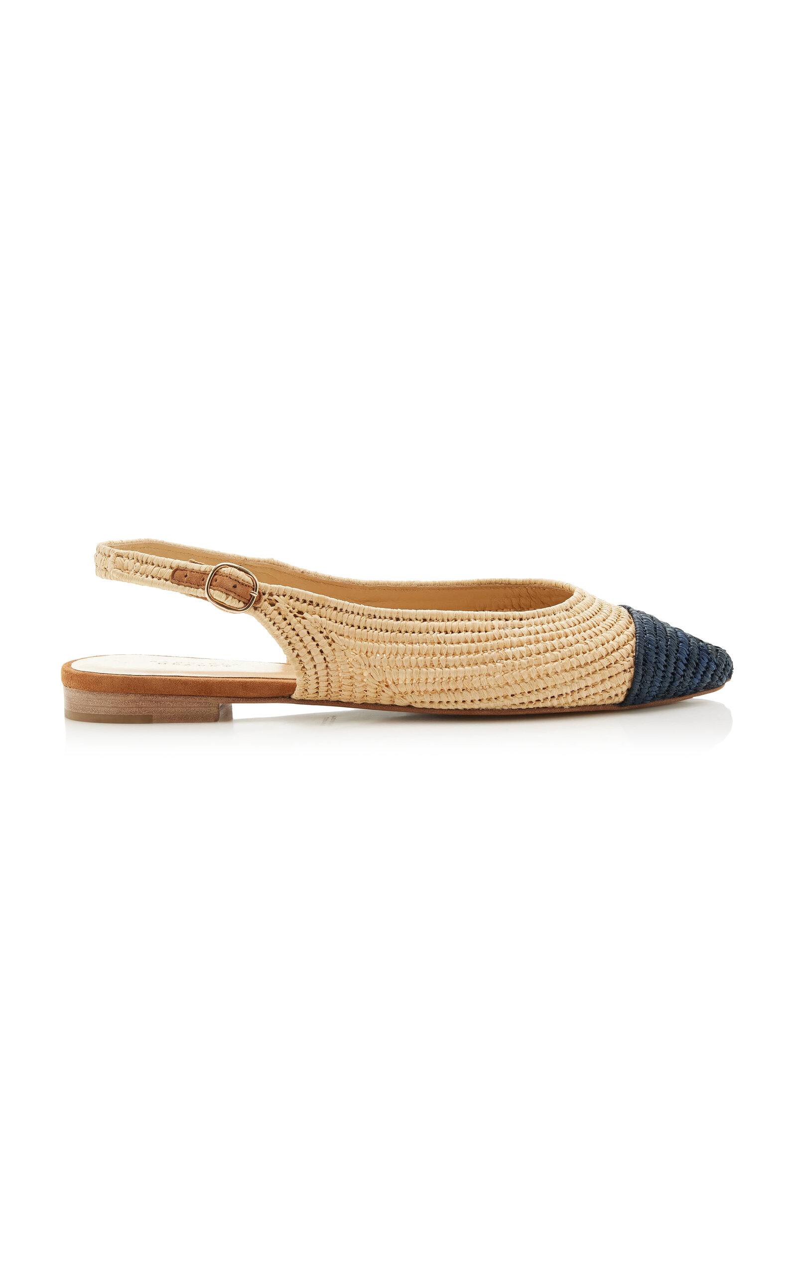 Gabriela Hearst Strength Suede-Trimmed Slingback Flats