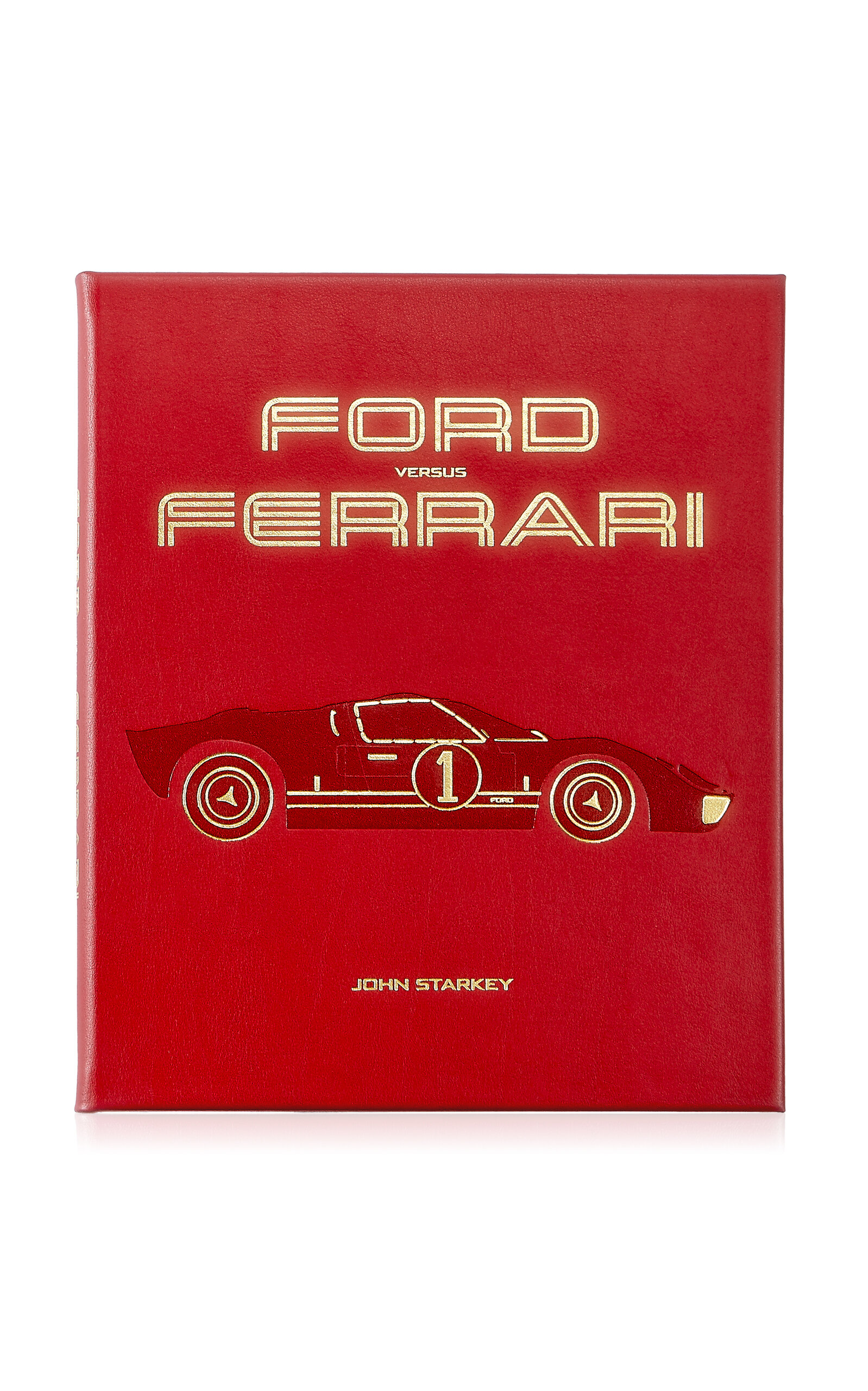 Graphic Image Ford Vs Ferrari Leather Hardcover Book - Red